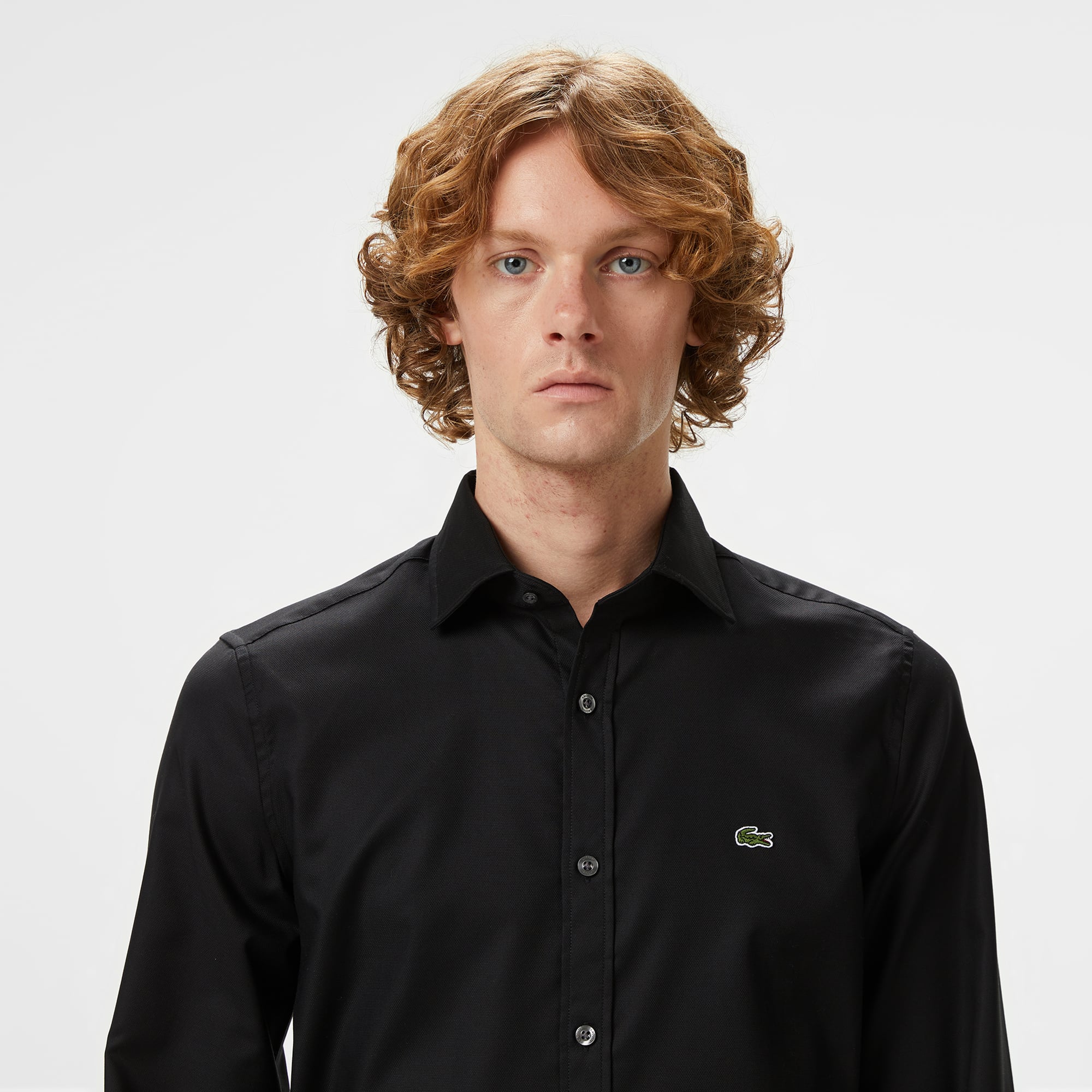 Lacoste Erkek Slim Fit Siyah Gömlek görsel 6