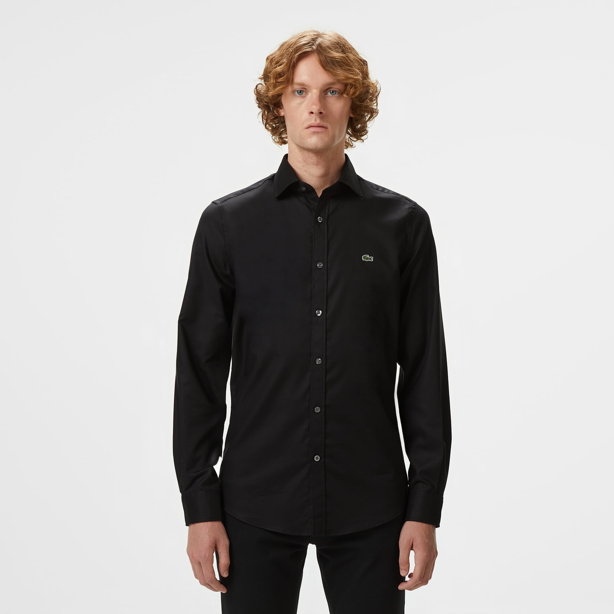 Erkek Slim Fit Siyah Gömlek