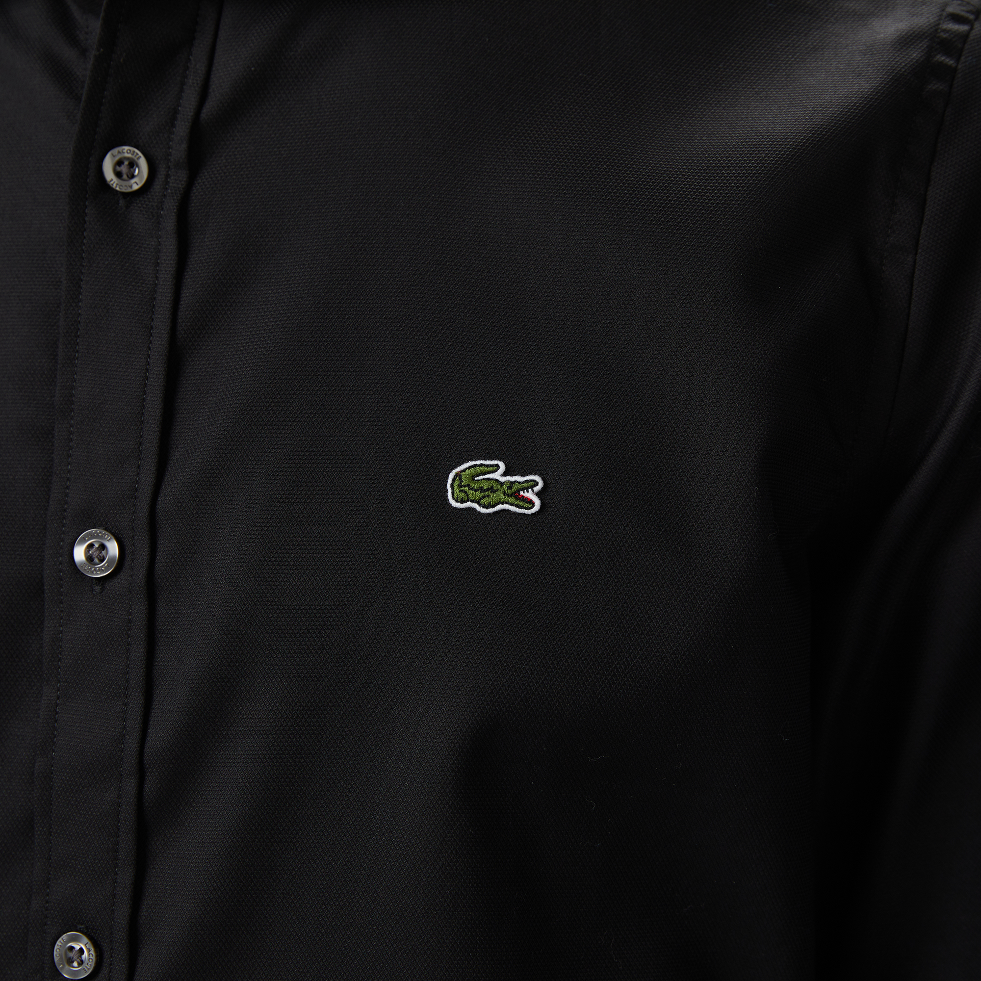 Lacoste Erkek Slim Fit Siyah Gömlek görsel 7