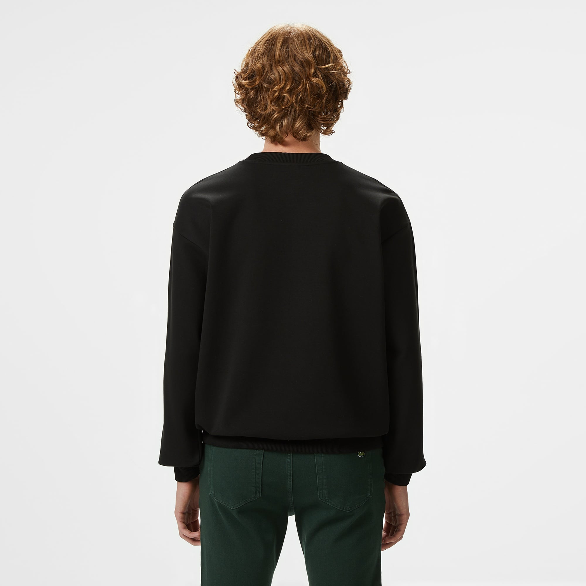 Erkek Relaxed Fit Bisiklet Yaka Siyah Sweatshirt