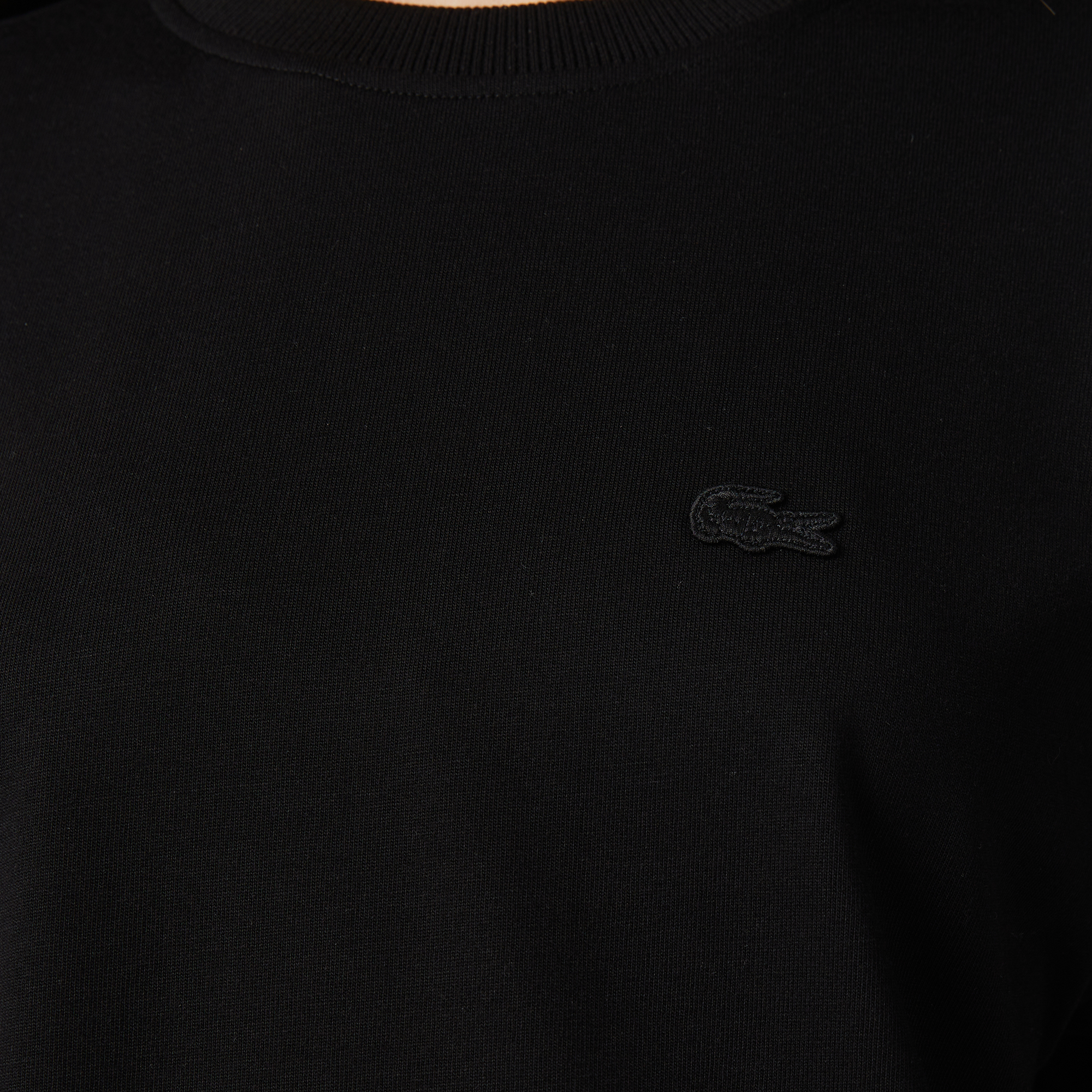 Lacoste Kadın Loose Fit Bisiklet Yaka Siyah T-Shirt görsel 7