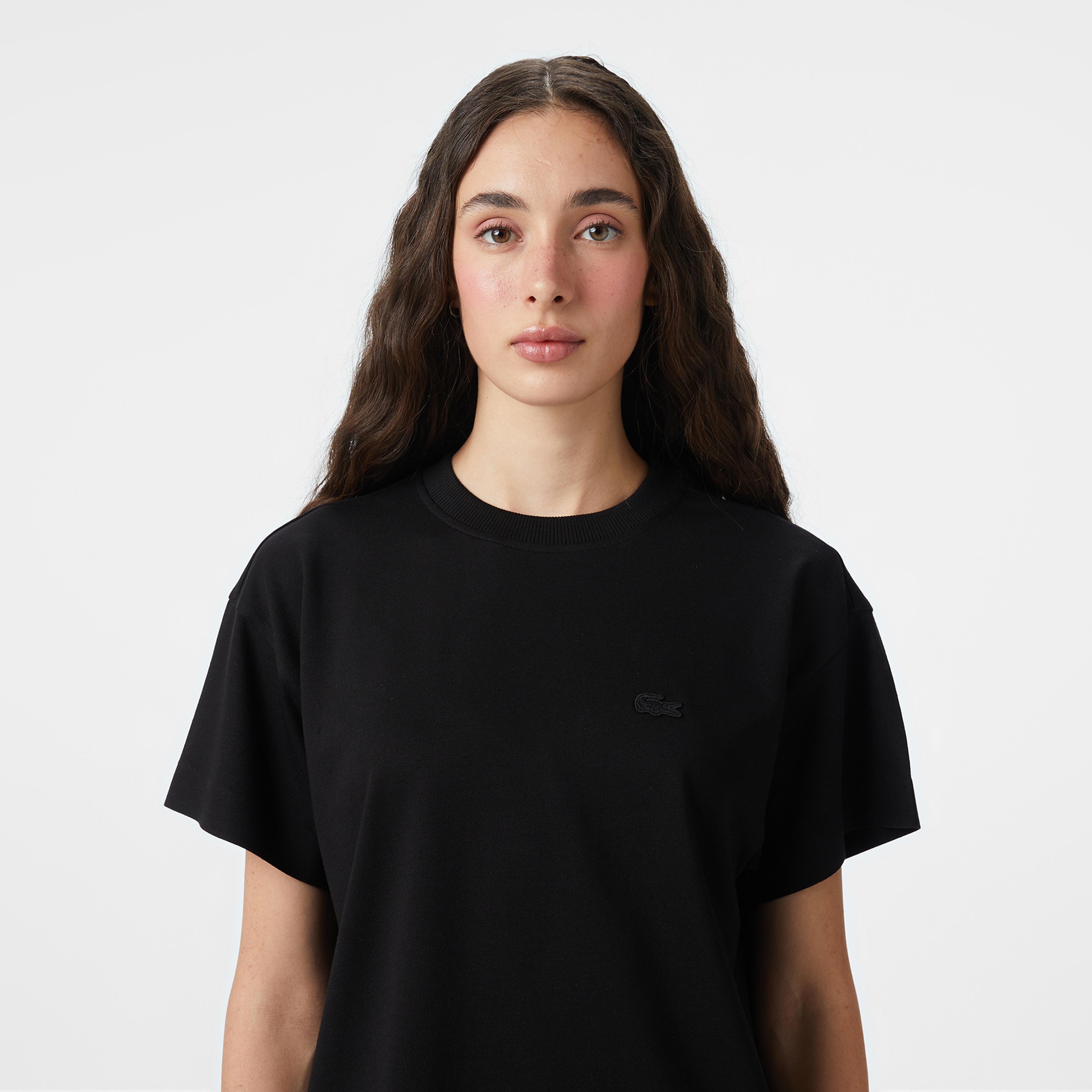 Kadın Loose Fit Bisiklet Yaka Siyah T-Shirt