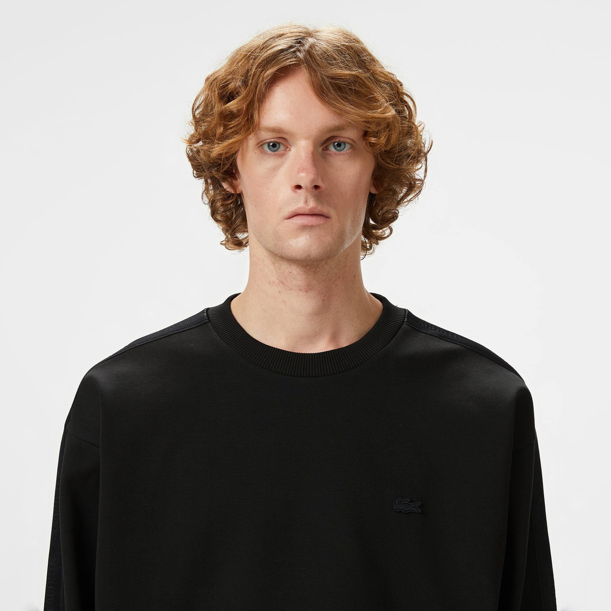 Erkek Relaxed Fit Bisiklet Yaka Siyah Sweatshirt