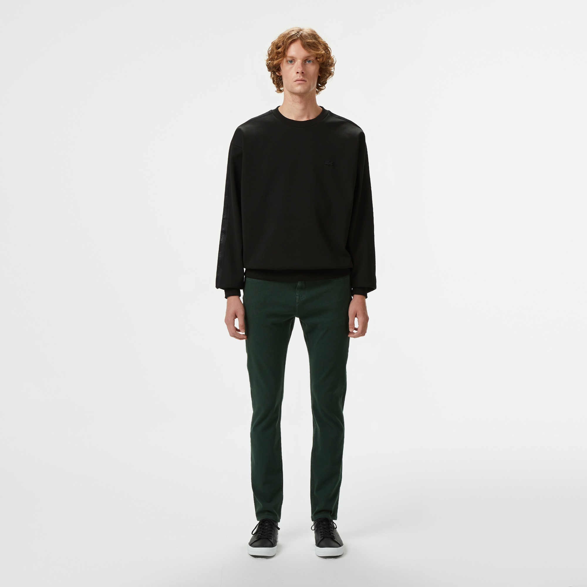 Erkek Relaxed Fit Bisiklet Yaka Siyah Sweatshirt
