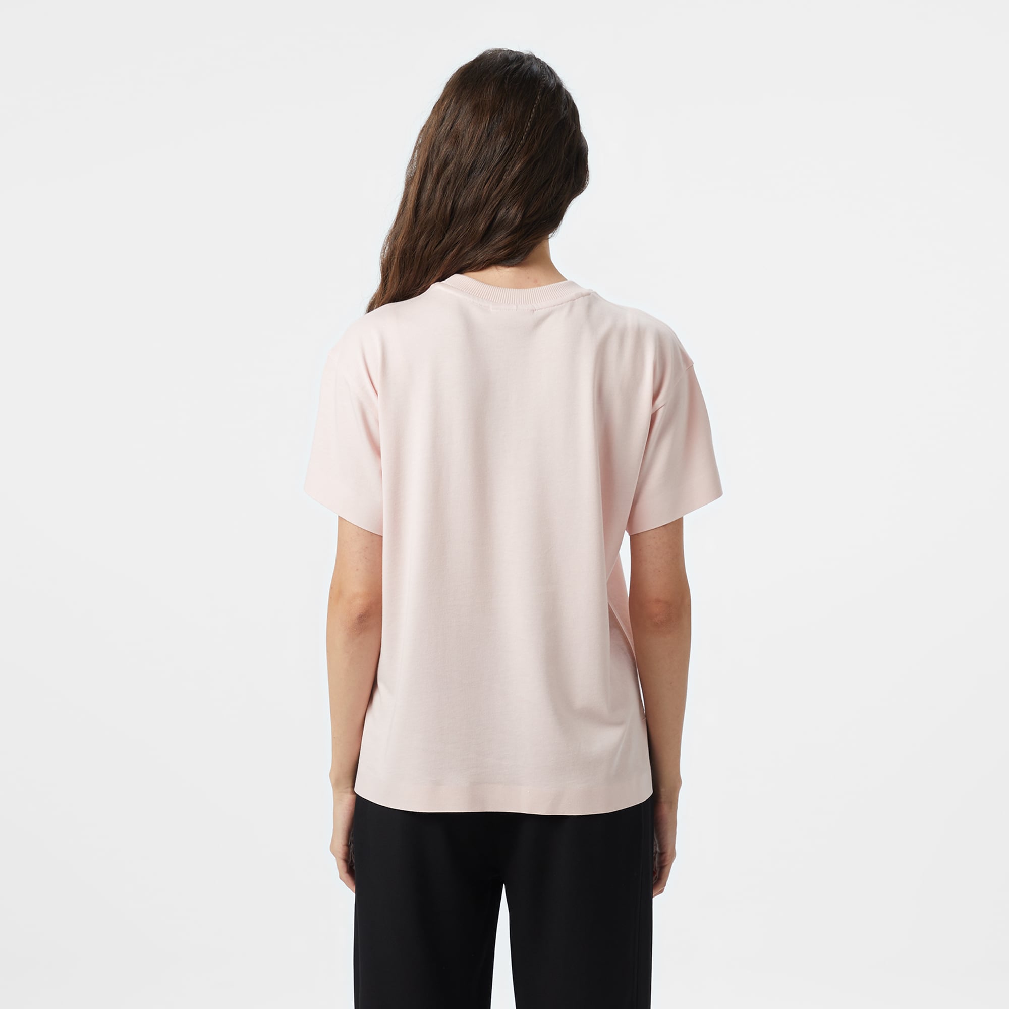 Lacoste Kadın Loose Fit Bisiklet Yaka Pembe T-Shirt görsel 2