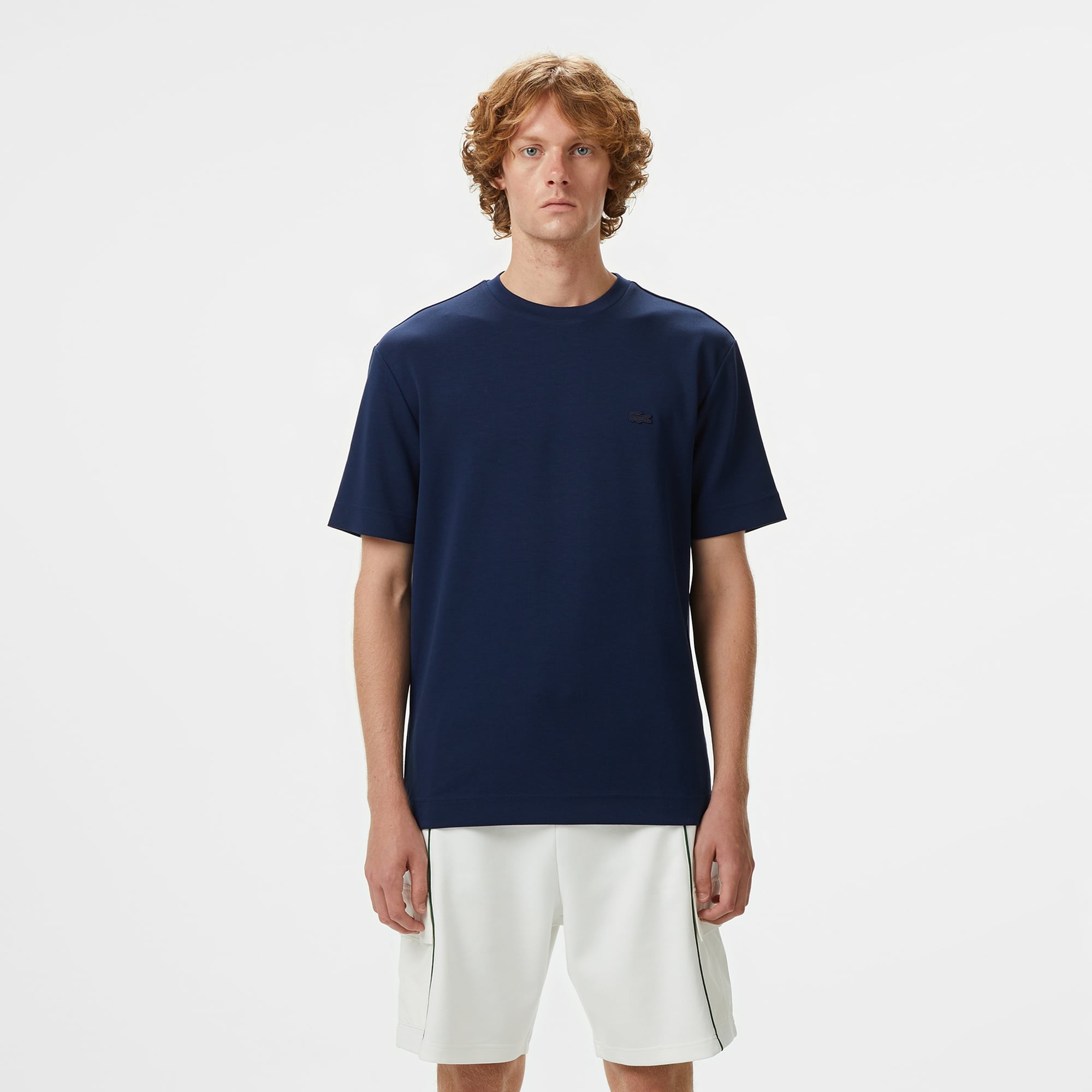 Erkek Oversize Fit Bisiklet Yaka Lacivert T-Shirt