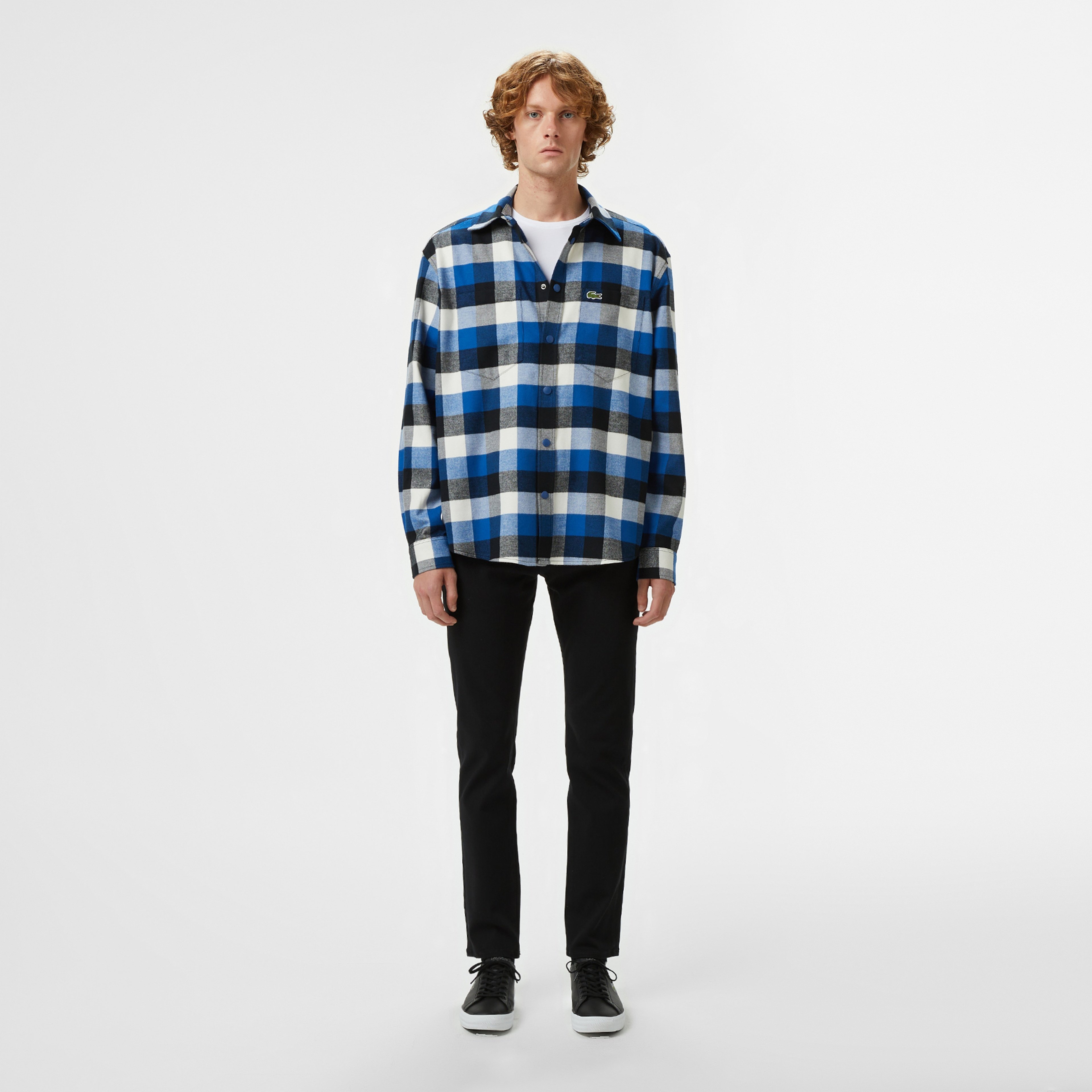 Erkek Relaxed Fit Kareli Lacivert Gömlek Erkek Relaxed Fit Kareli Lacivert Gömlek