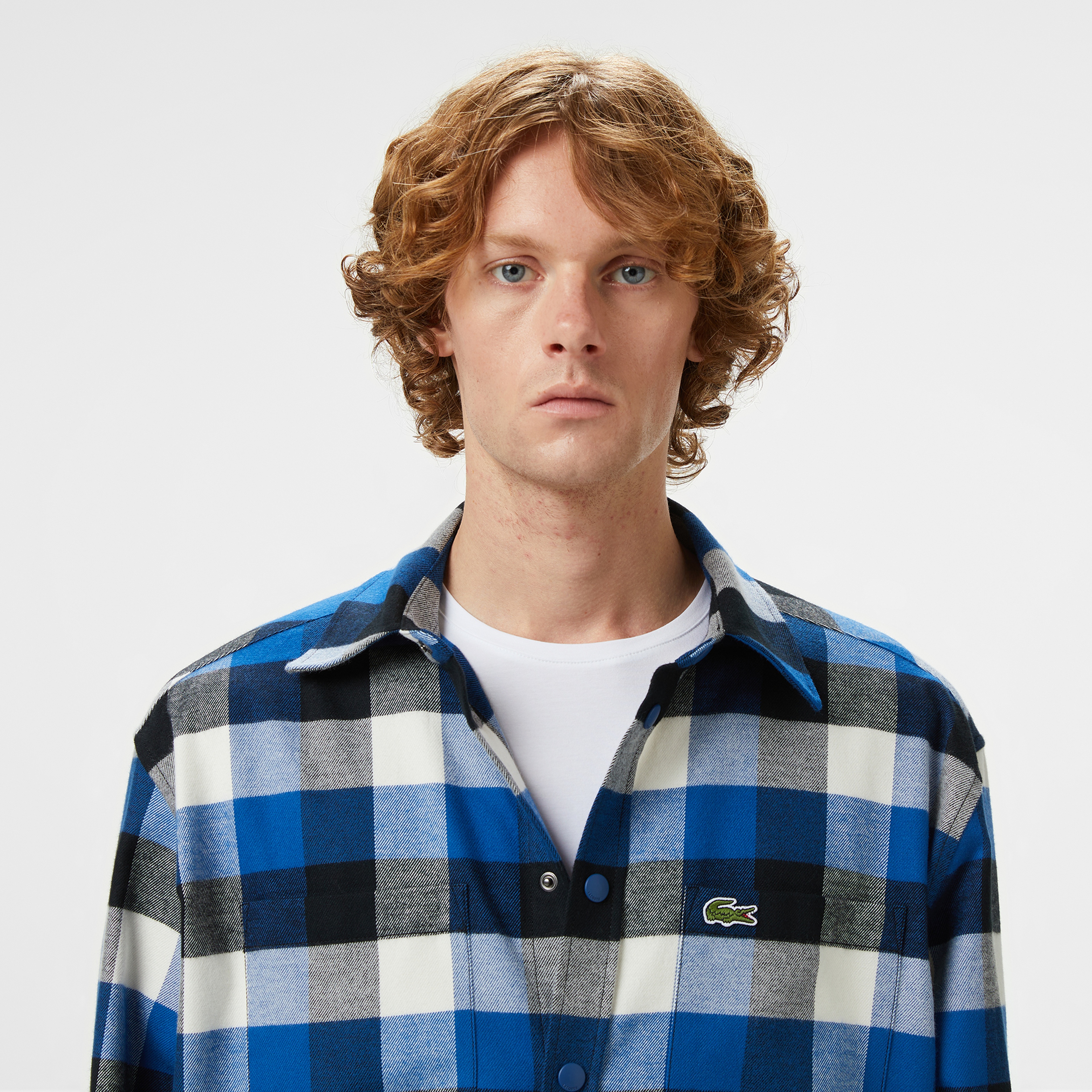 Erkek Relaxed Fit Kareli Lacivert Gömlek Erkek Relaxed Fit Kareli Lacivert Gömlek