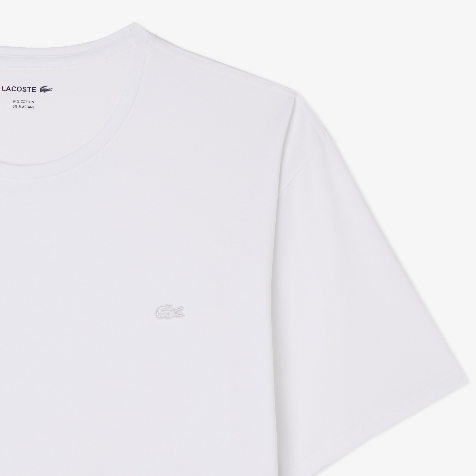 Lacoste Erkek Slim Fit Bisiklet Yaka Beyaz T-Shirt görsel 4