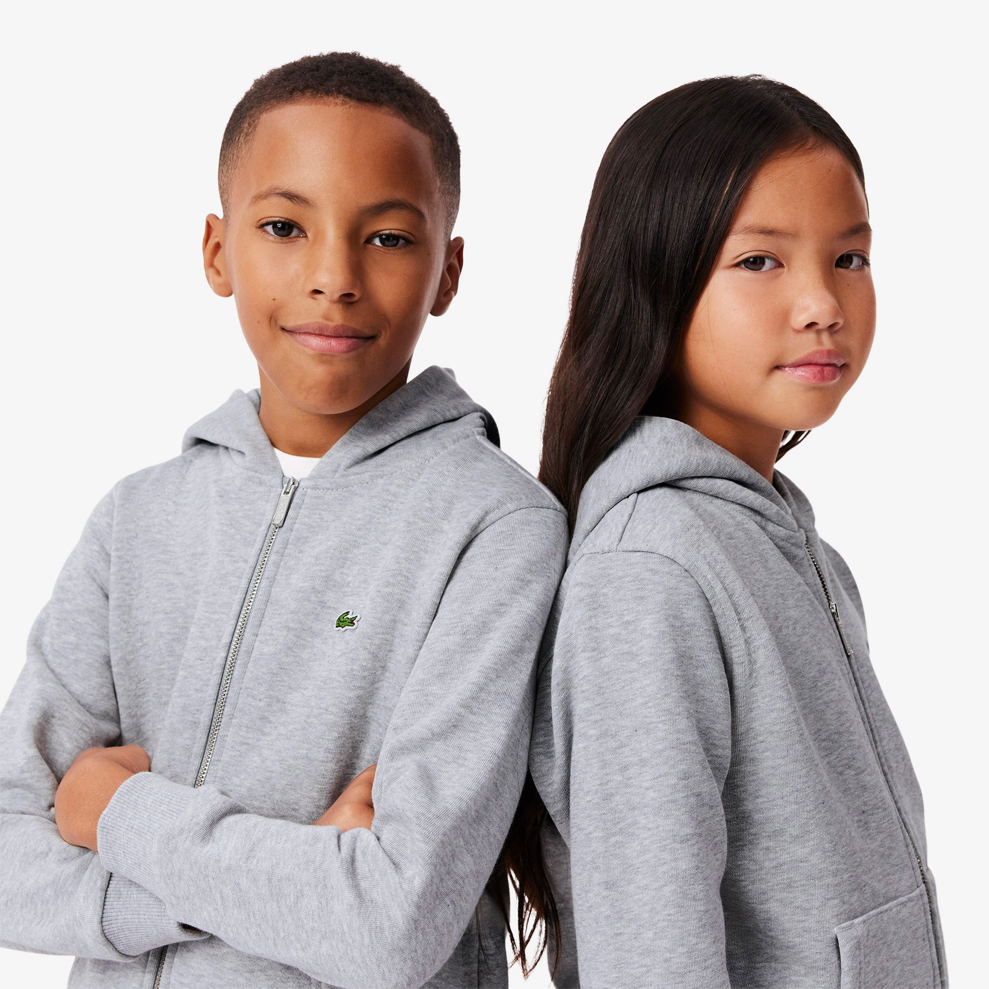 Lacoste Çocuk Kapüşonlu Gri Sweatshirt görsel 2