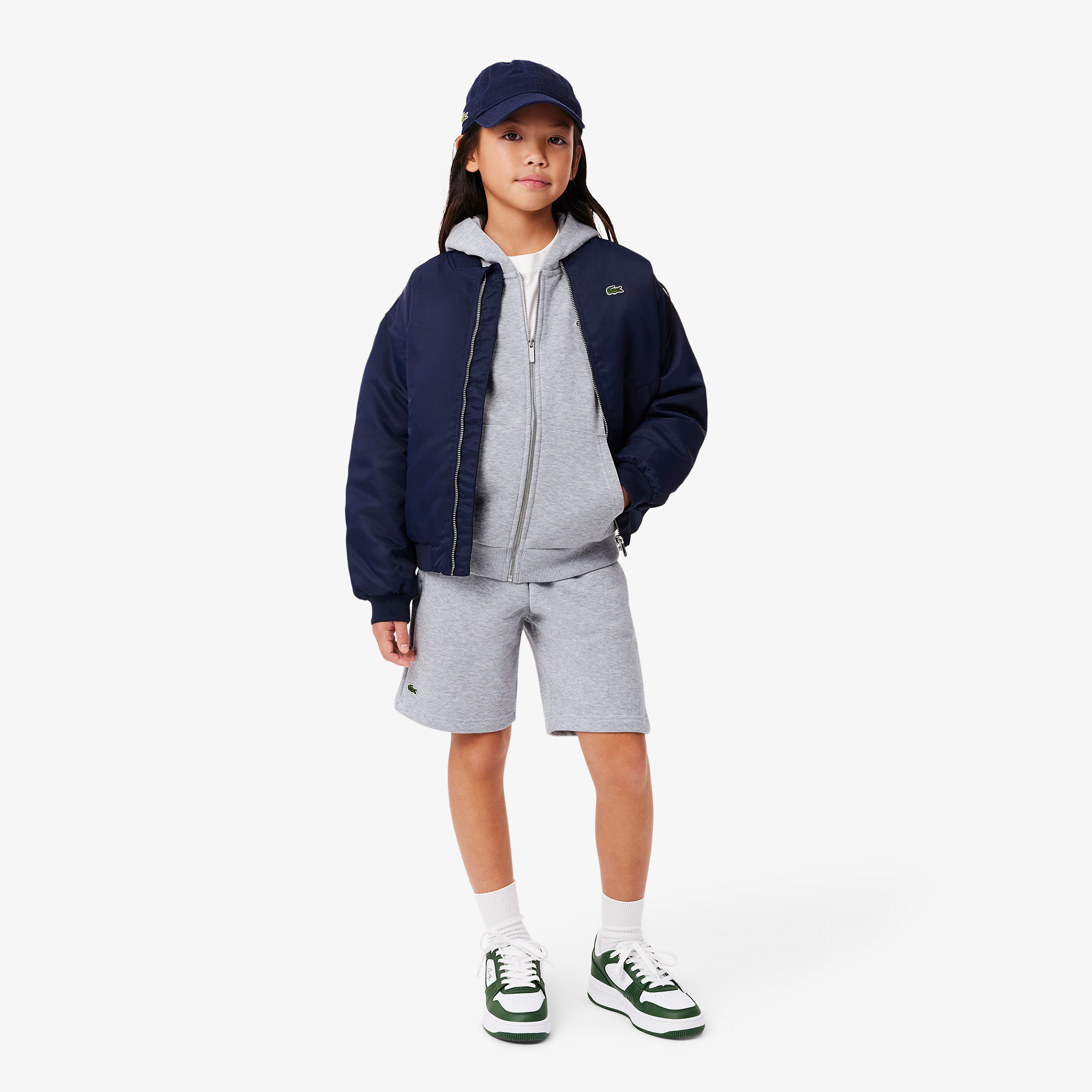 Lacoste Çocuk Kapüşonlu Gri Sweatshirt görsel 4