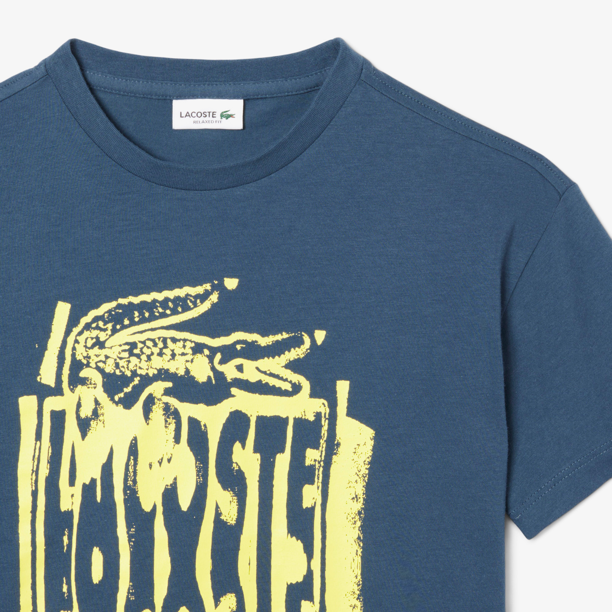 Lacoste Çocuk Bisiklet Yaka Baskılı Lacivert T-Shirt görsel 7