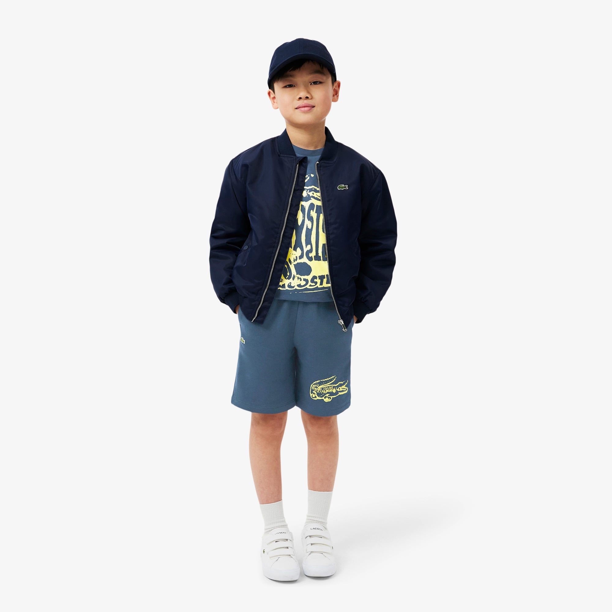 Çocuk Bisiklet Yaka Baskılı Lacivert T-Shirt