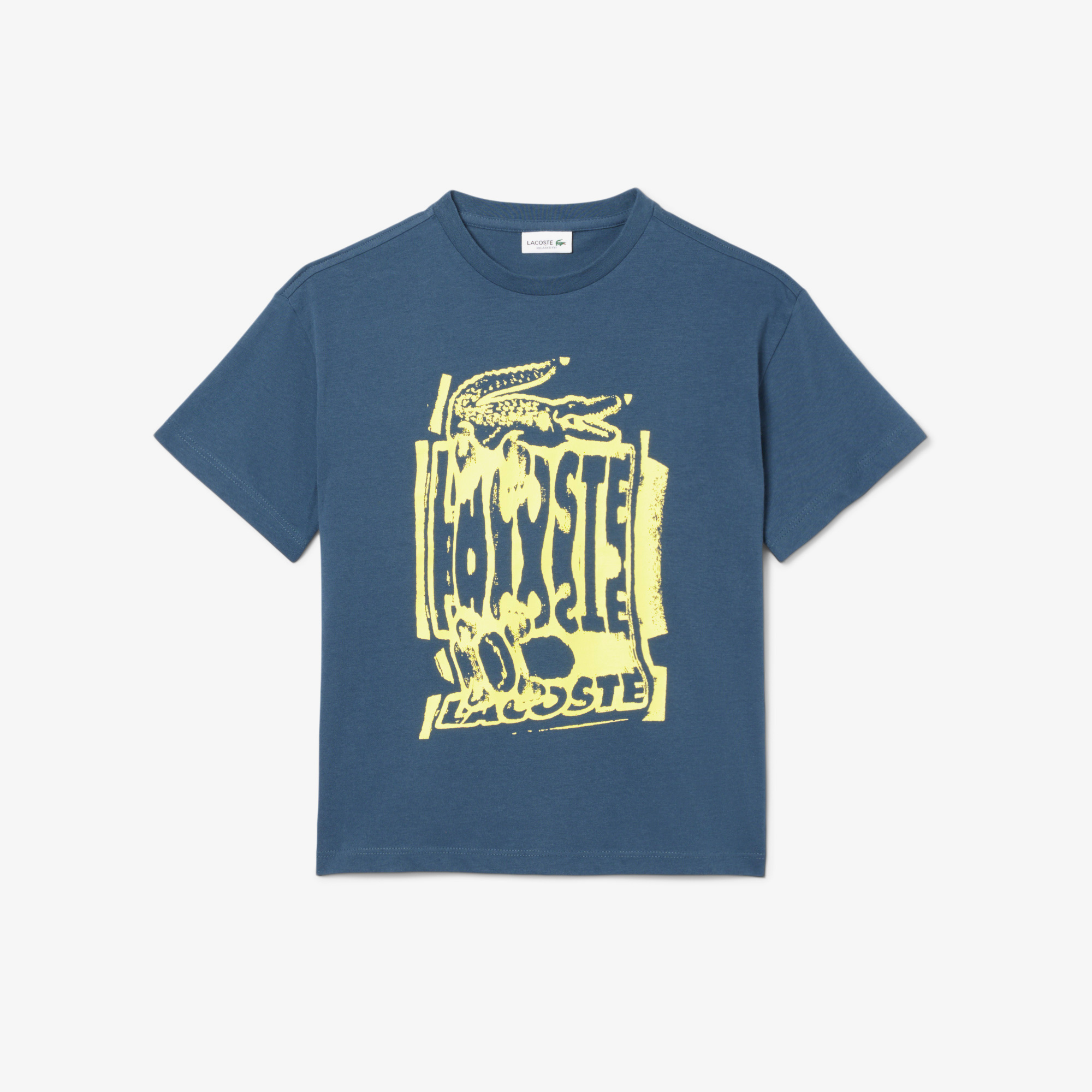 Lacoste Çocuk Bisiklet Yaka Baskılı Lacivert T-Shirt görsel 5