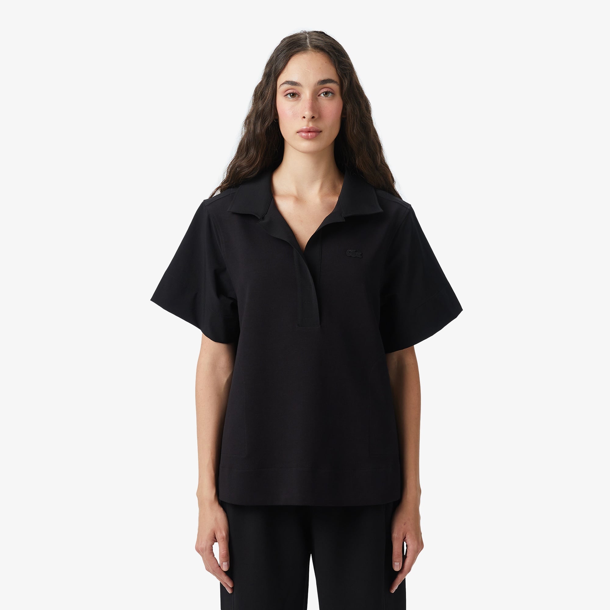 Kadın Truvakar Kollu Siyah Polo