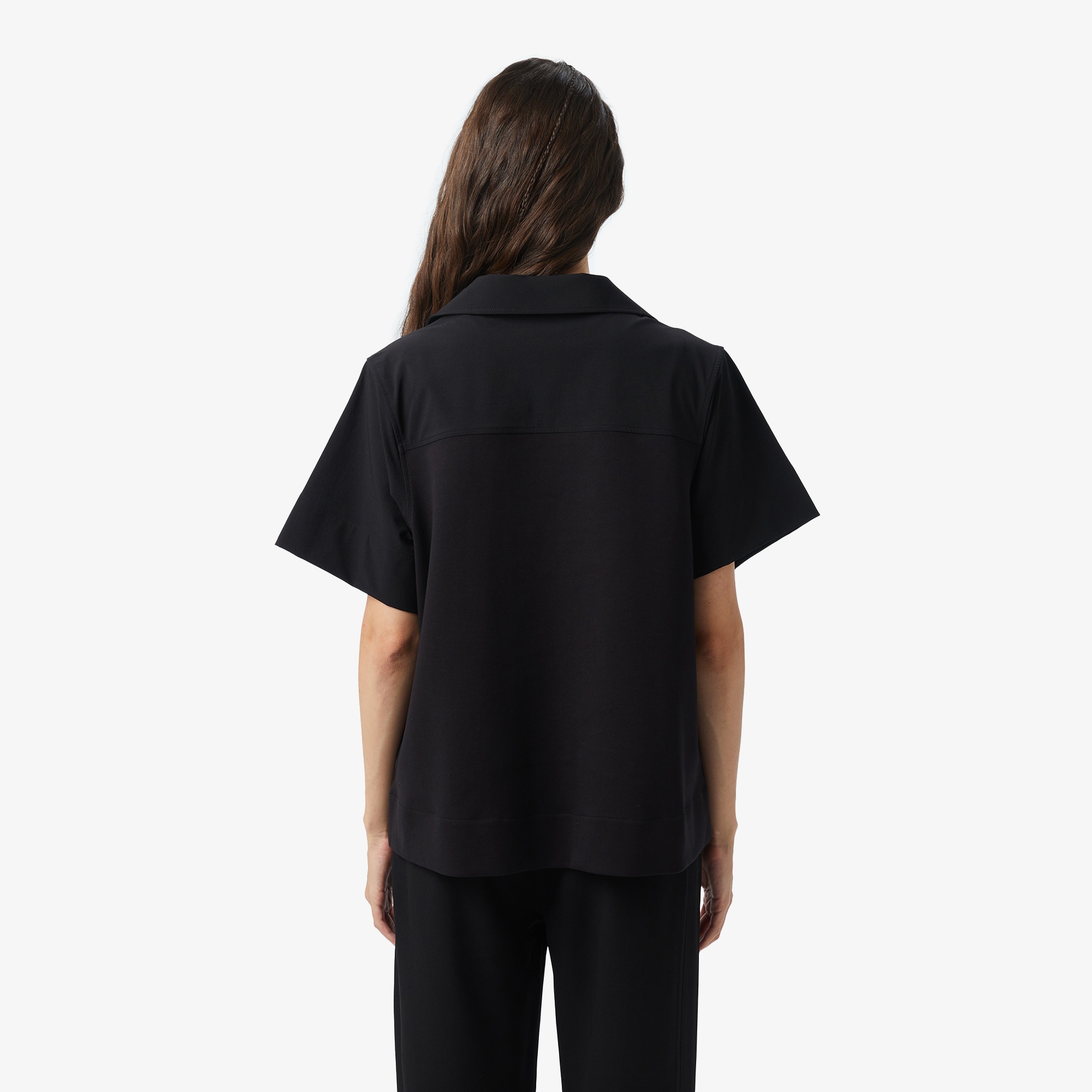 Kadın Truvakar Kollu Siyah Polo