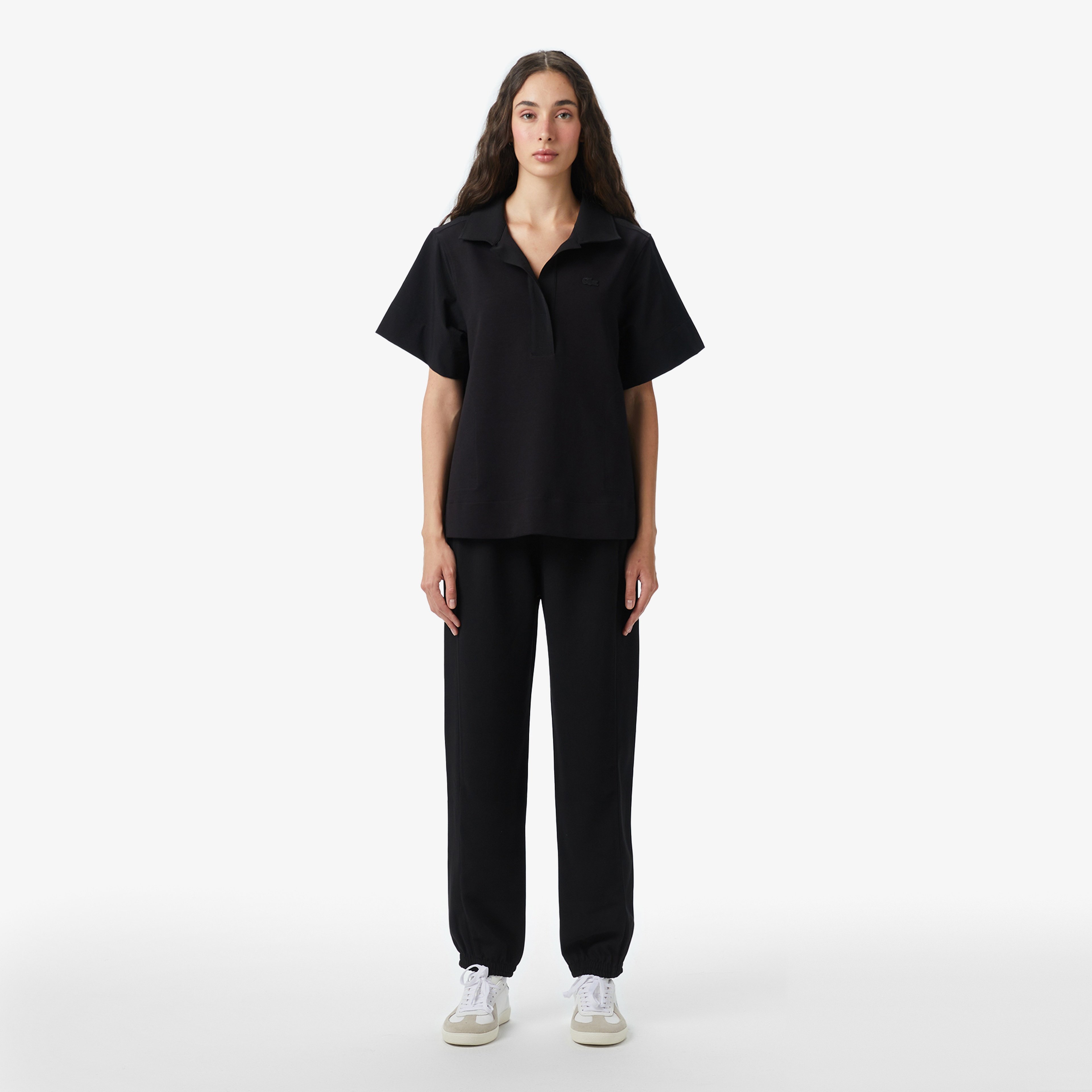 Kadın Truvakar Kollu Siyah Polo