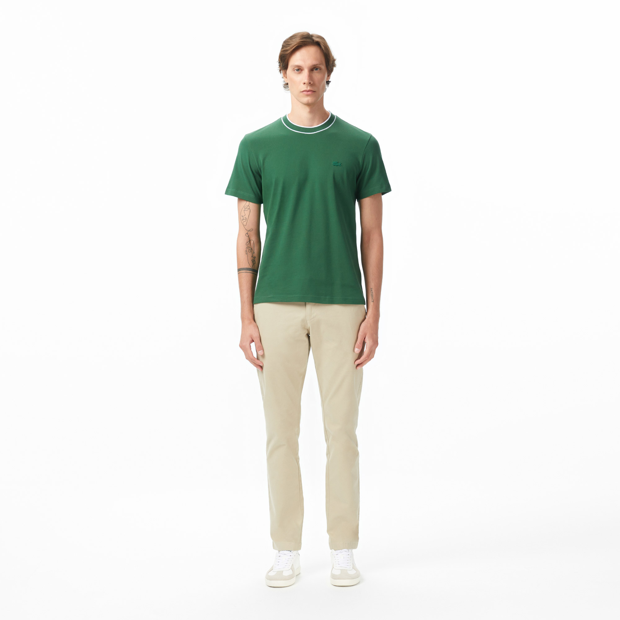 Lacoste Erkek Regular Fit Bisiklet Yaka Yeşil T-Shirt görsel 4