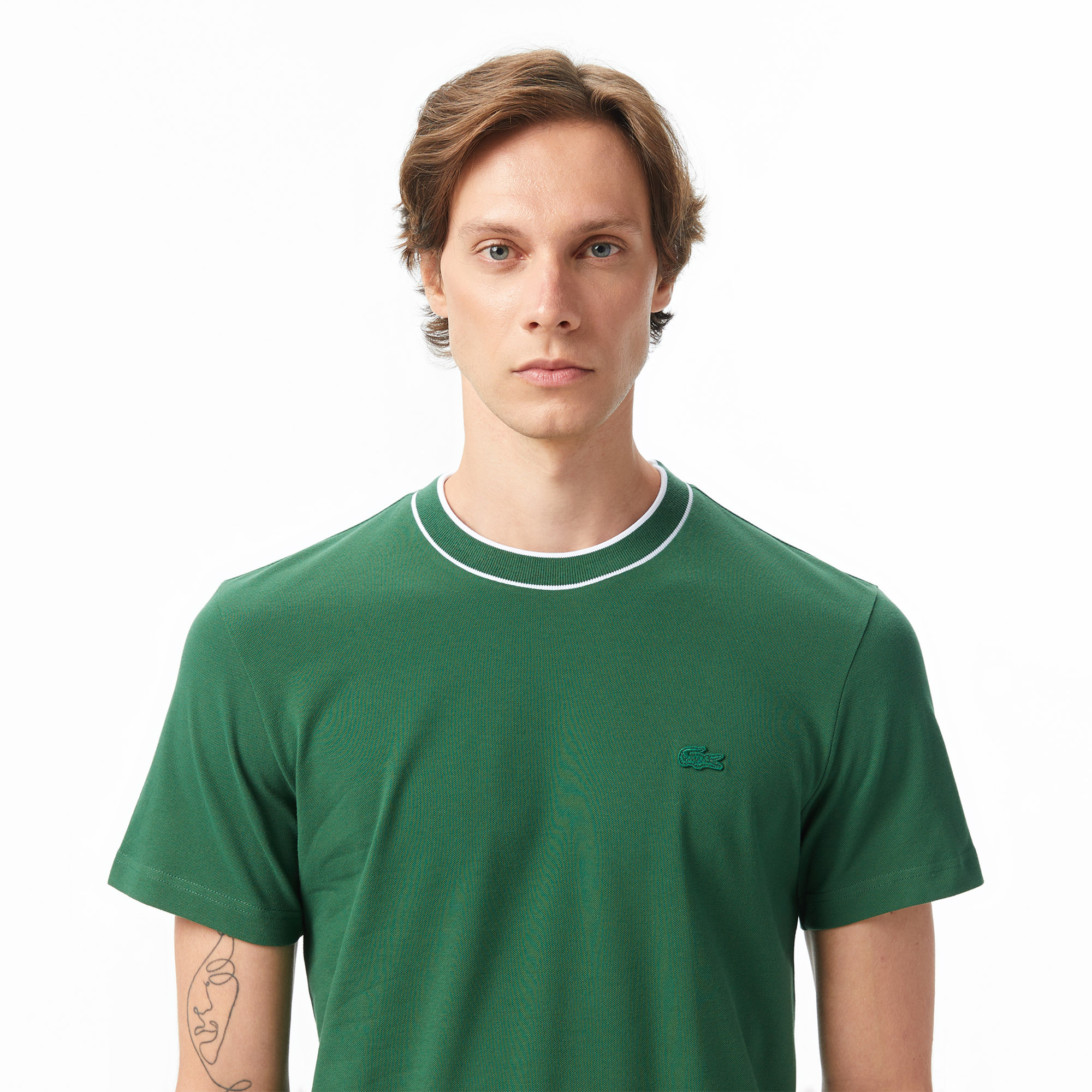 Lacoste Erkek Regular Fit Bisiklet Yaka Yeşil T-Shirt görsel 2
