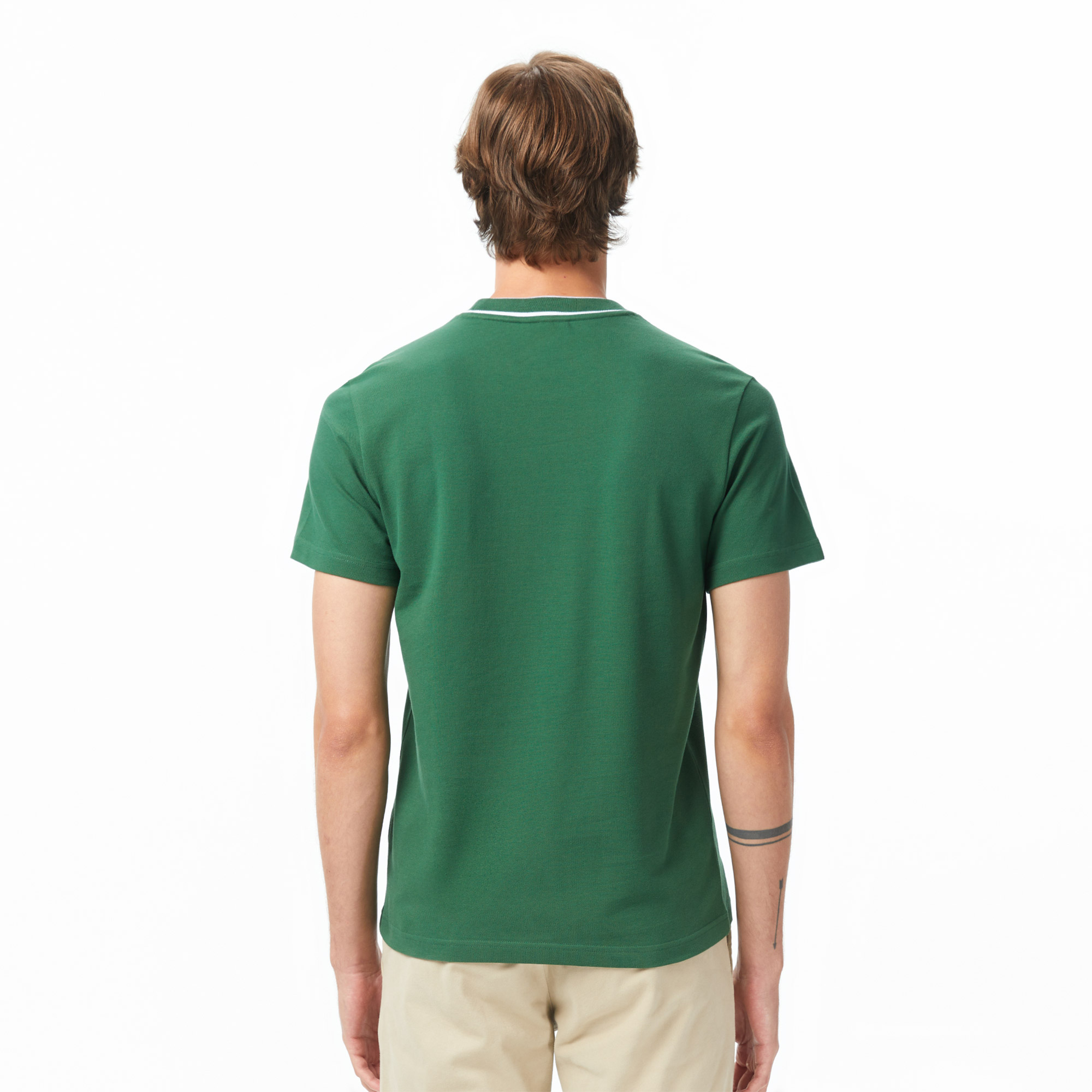 Lacoste Erkek Regular Fit Bisiklet Yaka Yeşil T-Shirt görsel 3
