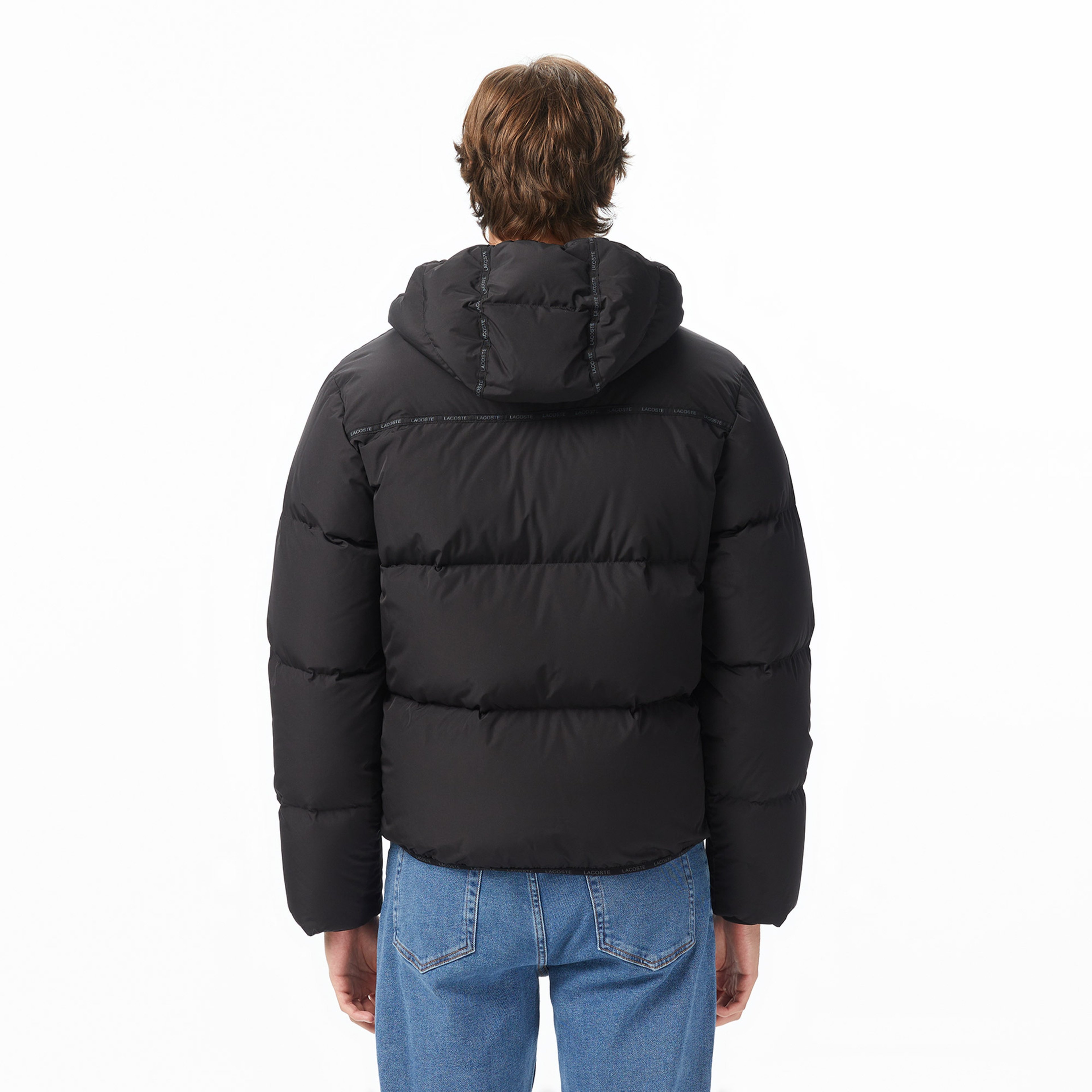 Erkek Relaxed Fit Kapüşonlu Siyah Mont