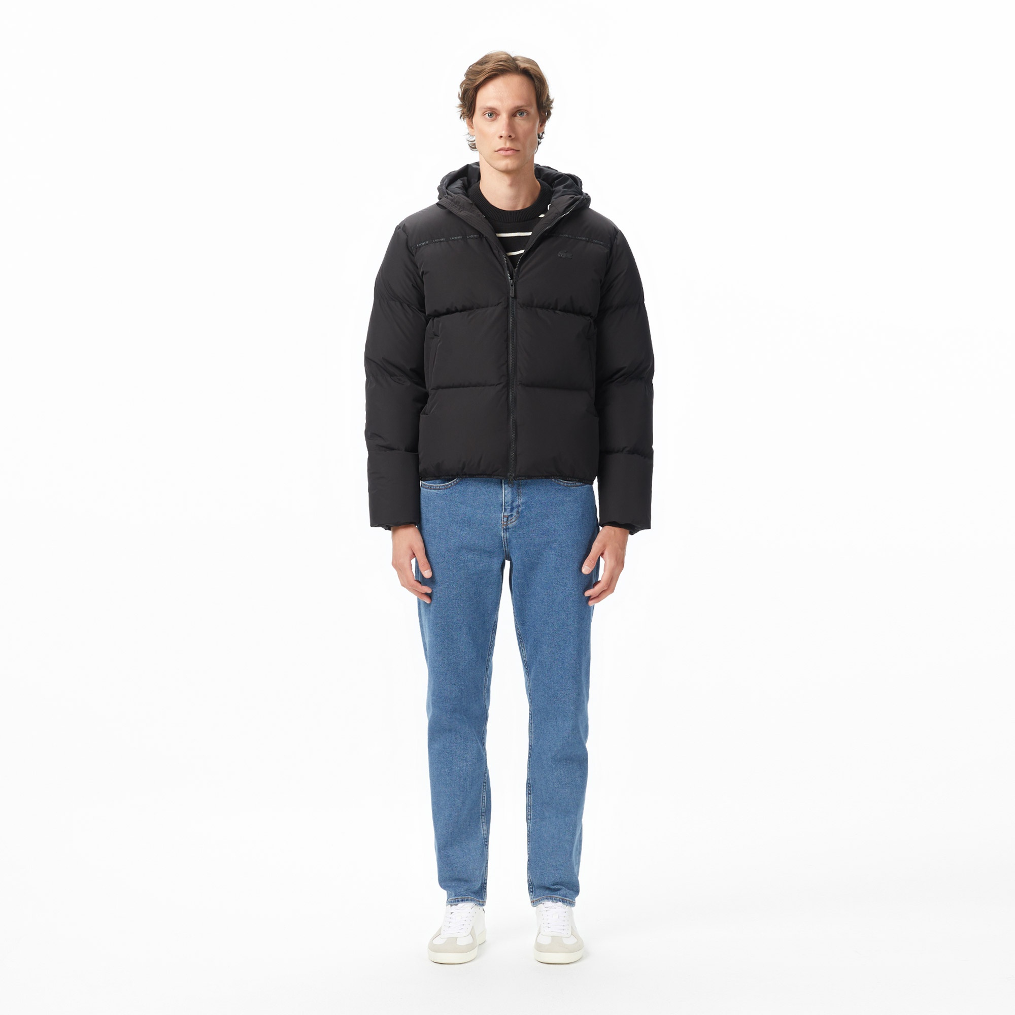 Erkek Relaxed Fit Kapüşonlu Siyah Mont