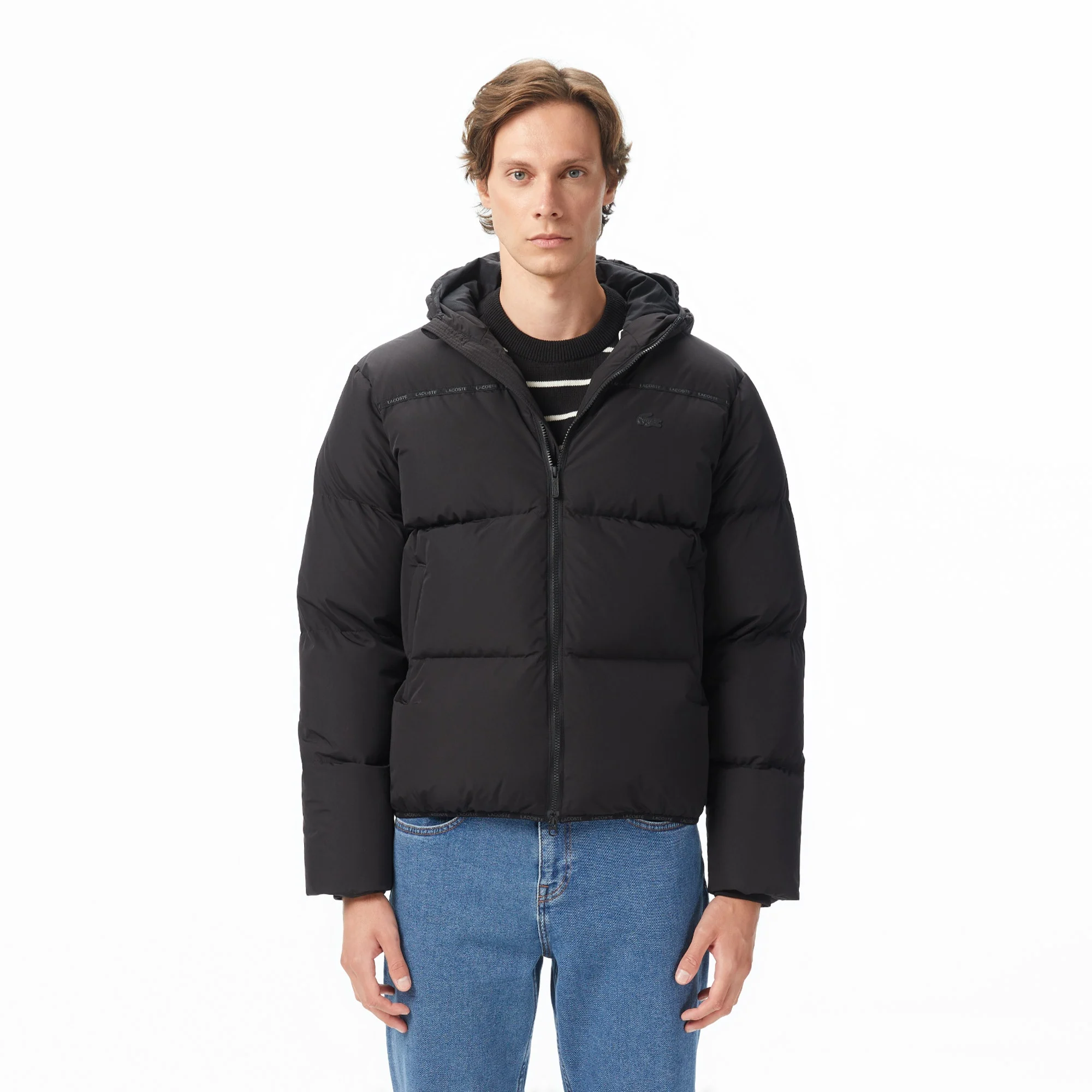 Erkek Relaxed Fit Kapüşonlu Siyah Mont