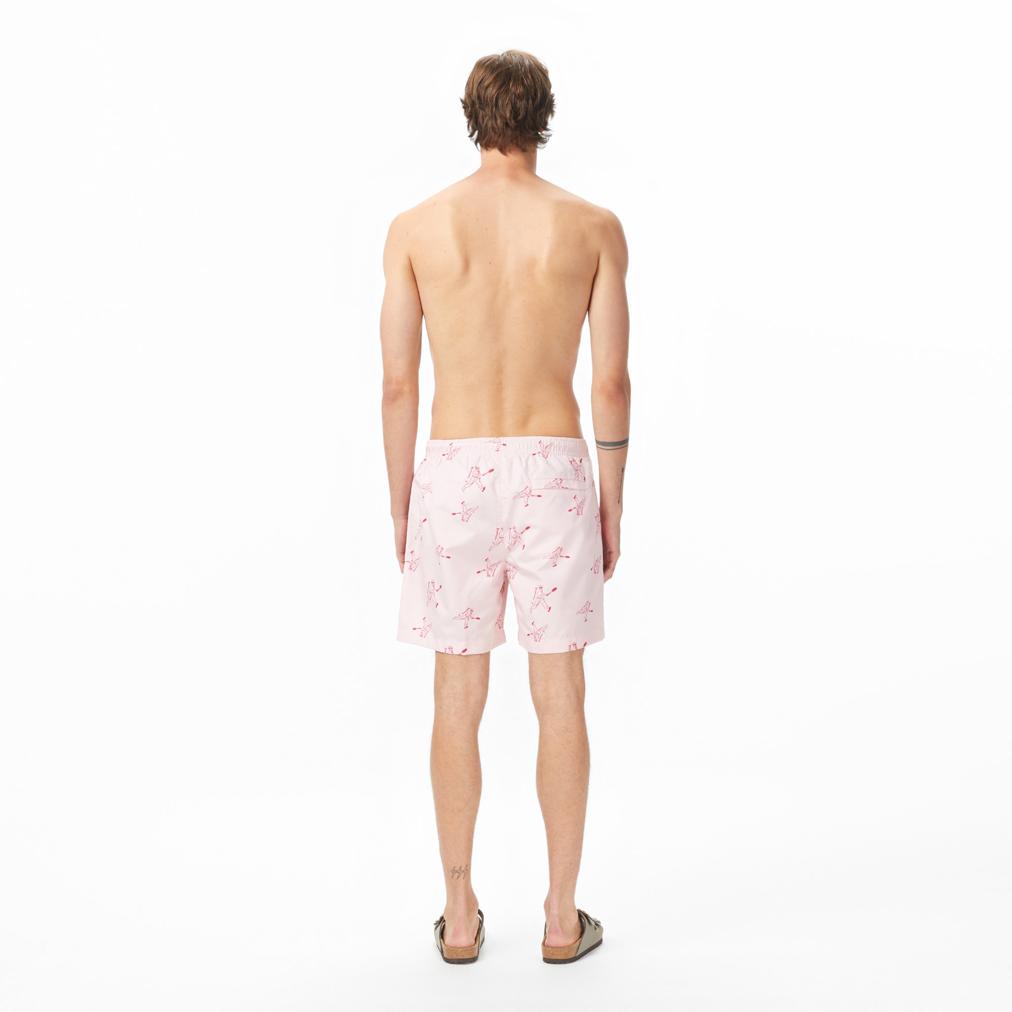 Lacoste Erkek Regular Fit Desenli Pembe Mayo