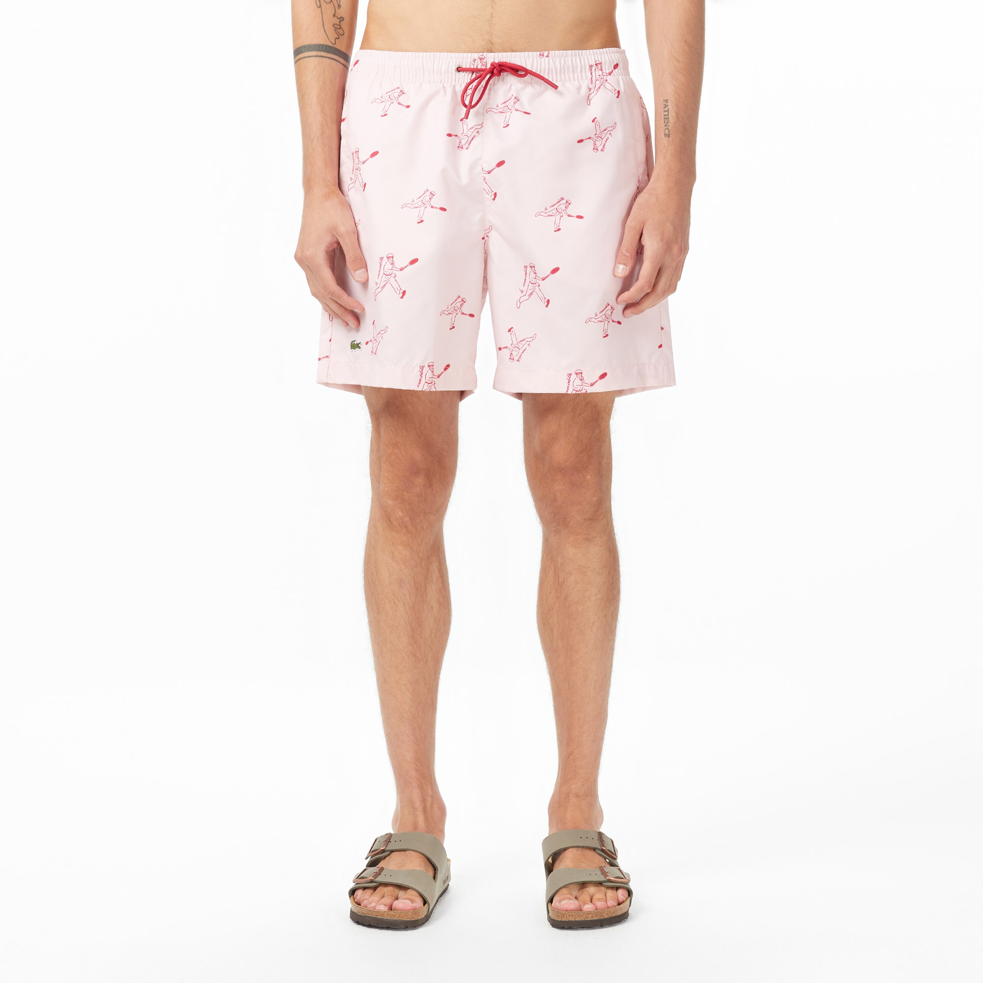 Lacoste Erkek Regular Fit Desenli Pembe Mayo