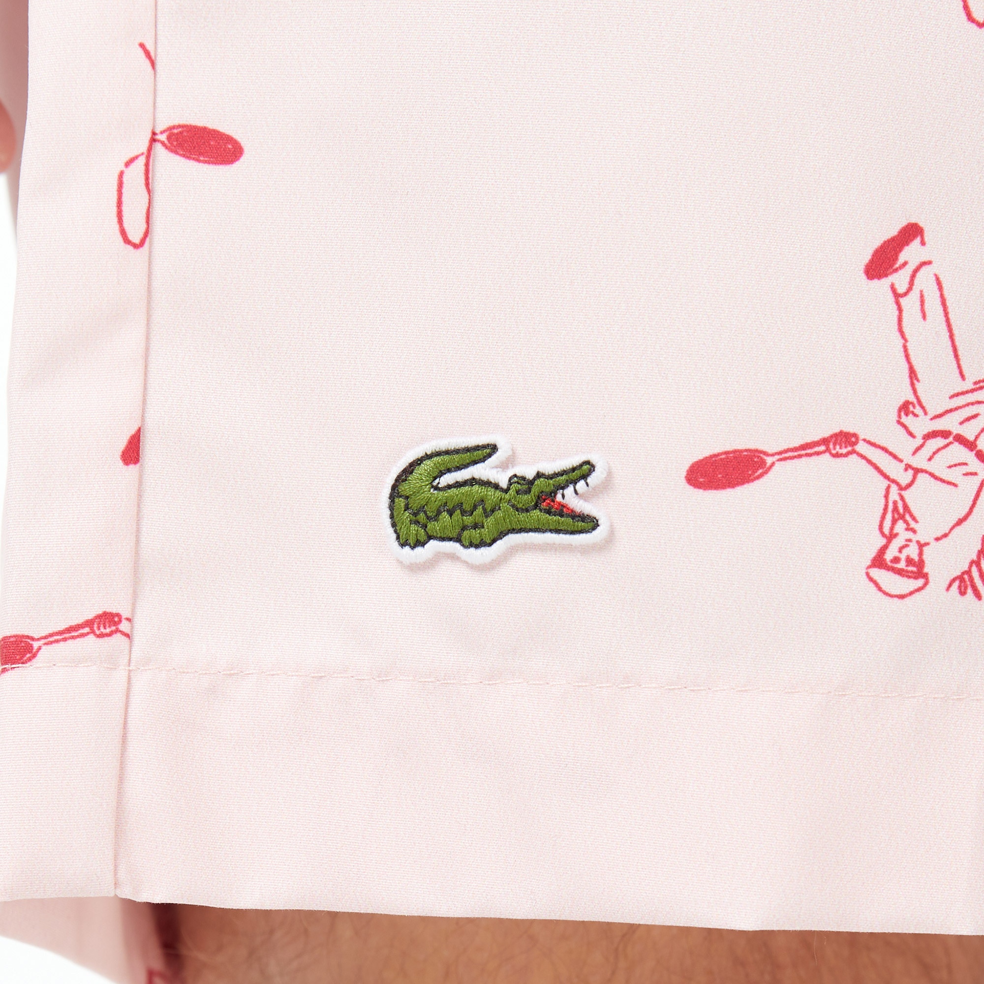 Lacoste Erkek Regular Fit Desenli Pembe Mayo