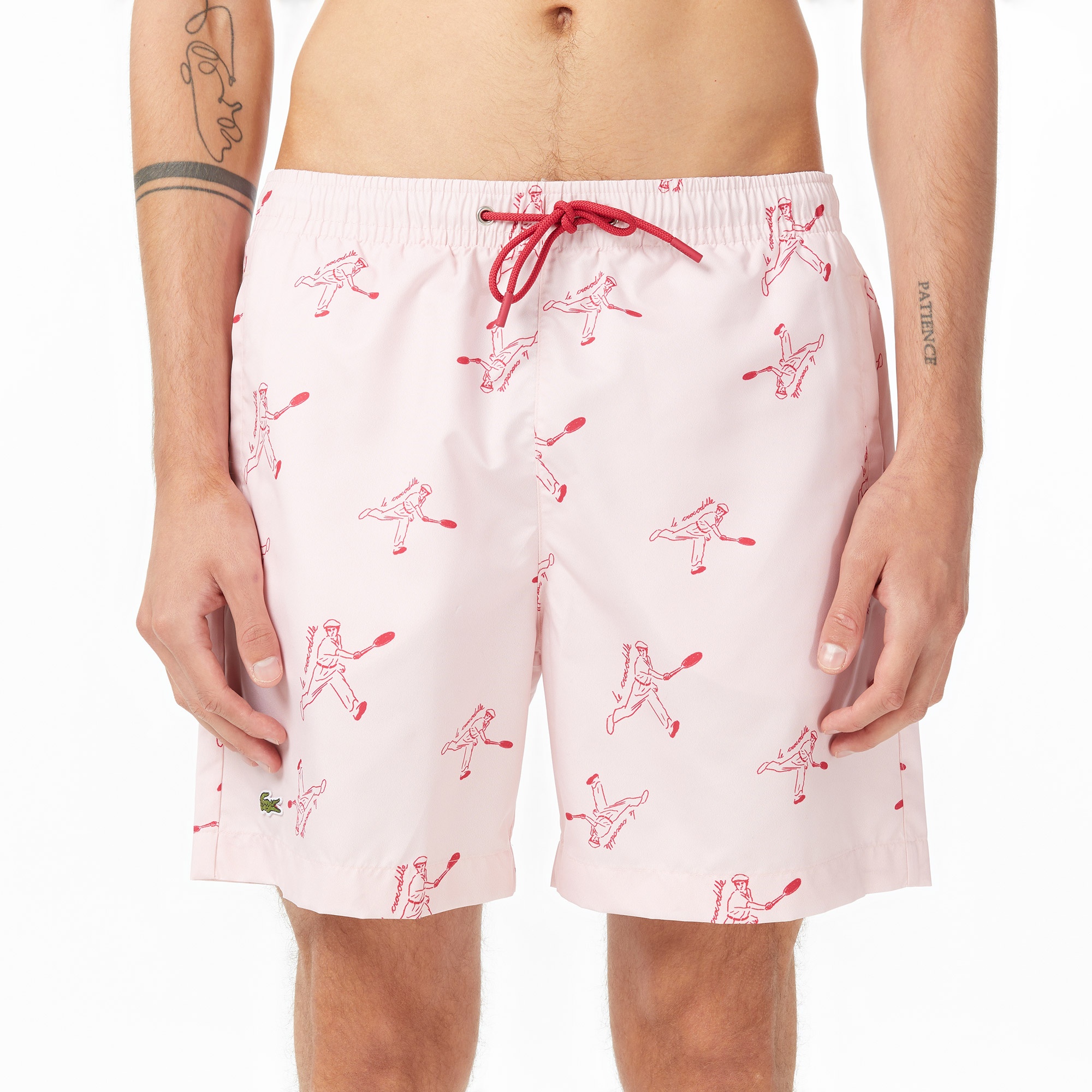Lacoste Erkek Regular Fit Desenli Pembe Mayo