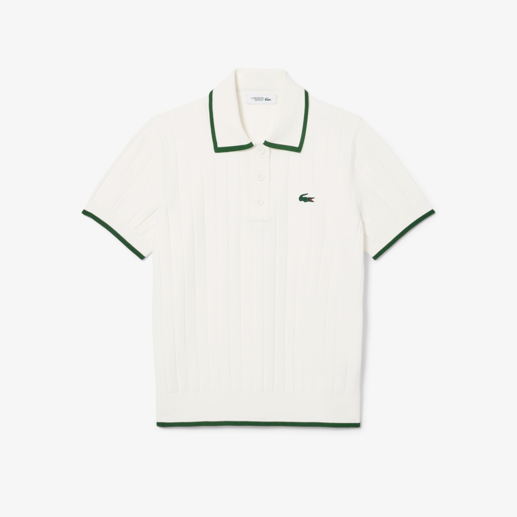 Kadın Regular Fit Kısa Kollu Polo Yaka Beyaz Triko