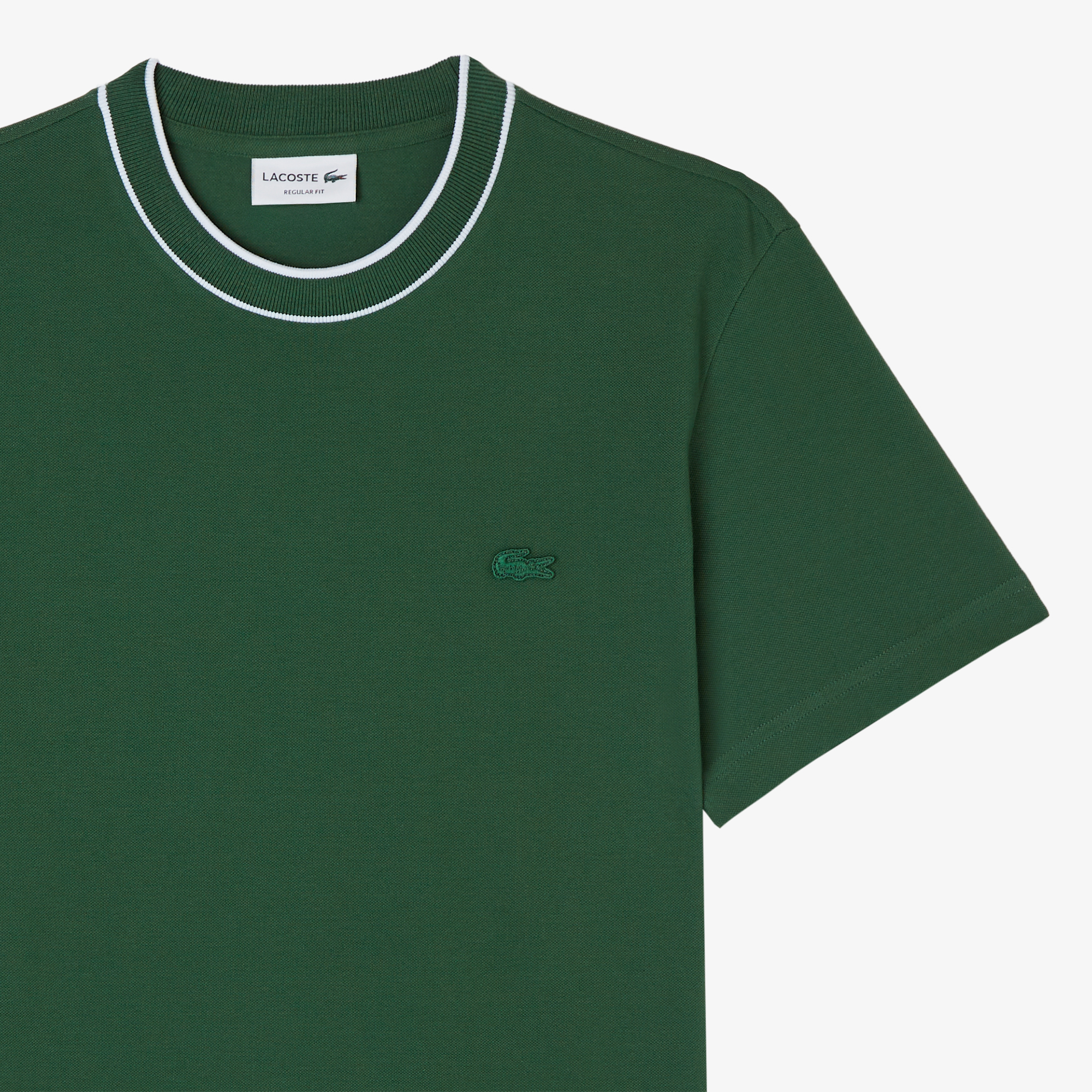 Lacoste Erkek Regular Fit Bisiklet Yaka Yeşil T-Shirt görsel 7
