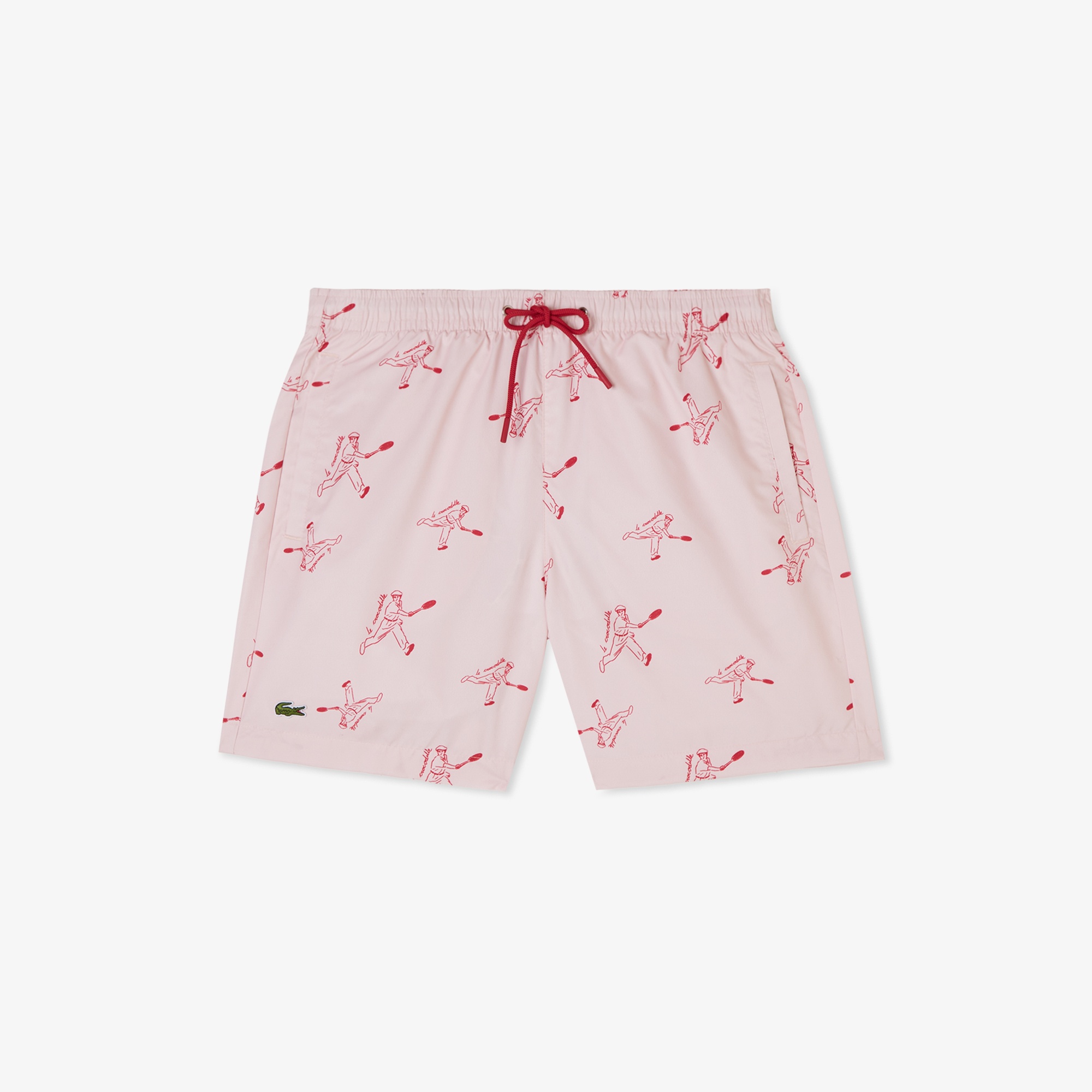 Lacoste Erkek Regular Fit Desenli Pembe Mayo