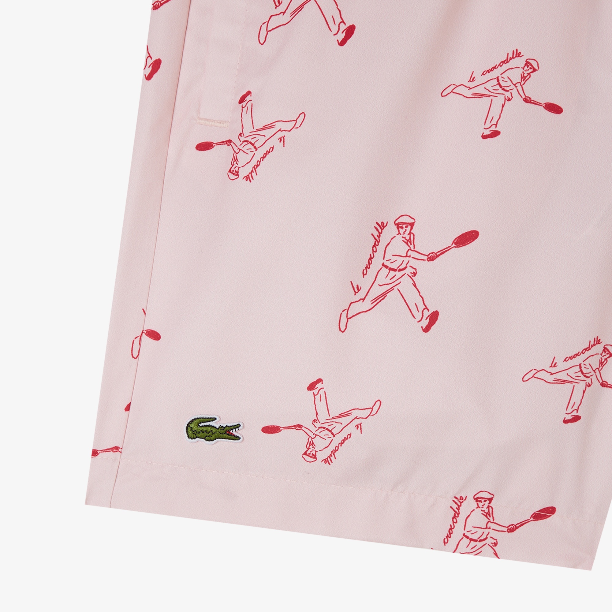 Lacoste Erkek Regular Fit Desenli Pembe Mayo