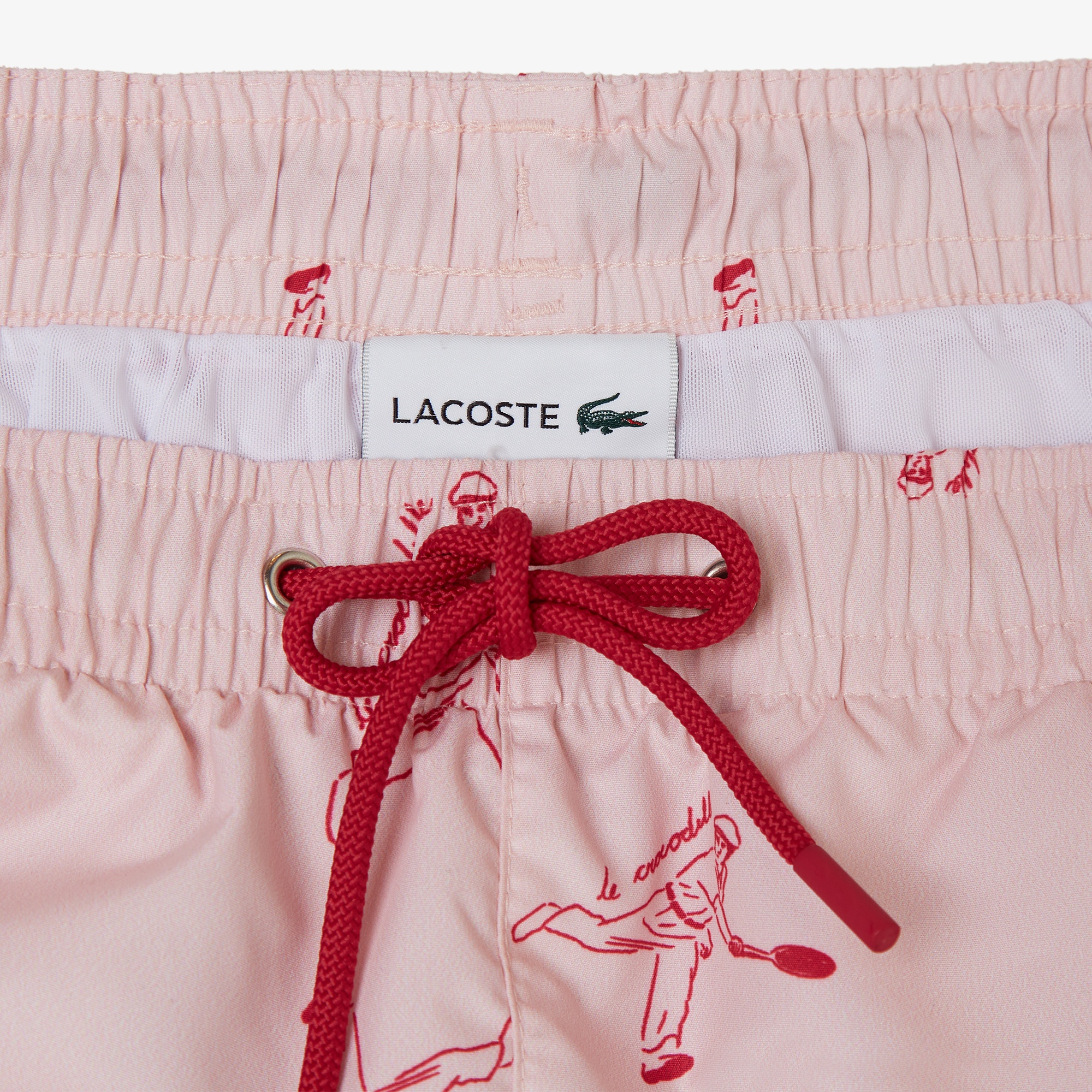 Lacoste Erkek Regular Fit Desenli Pembe Mayo