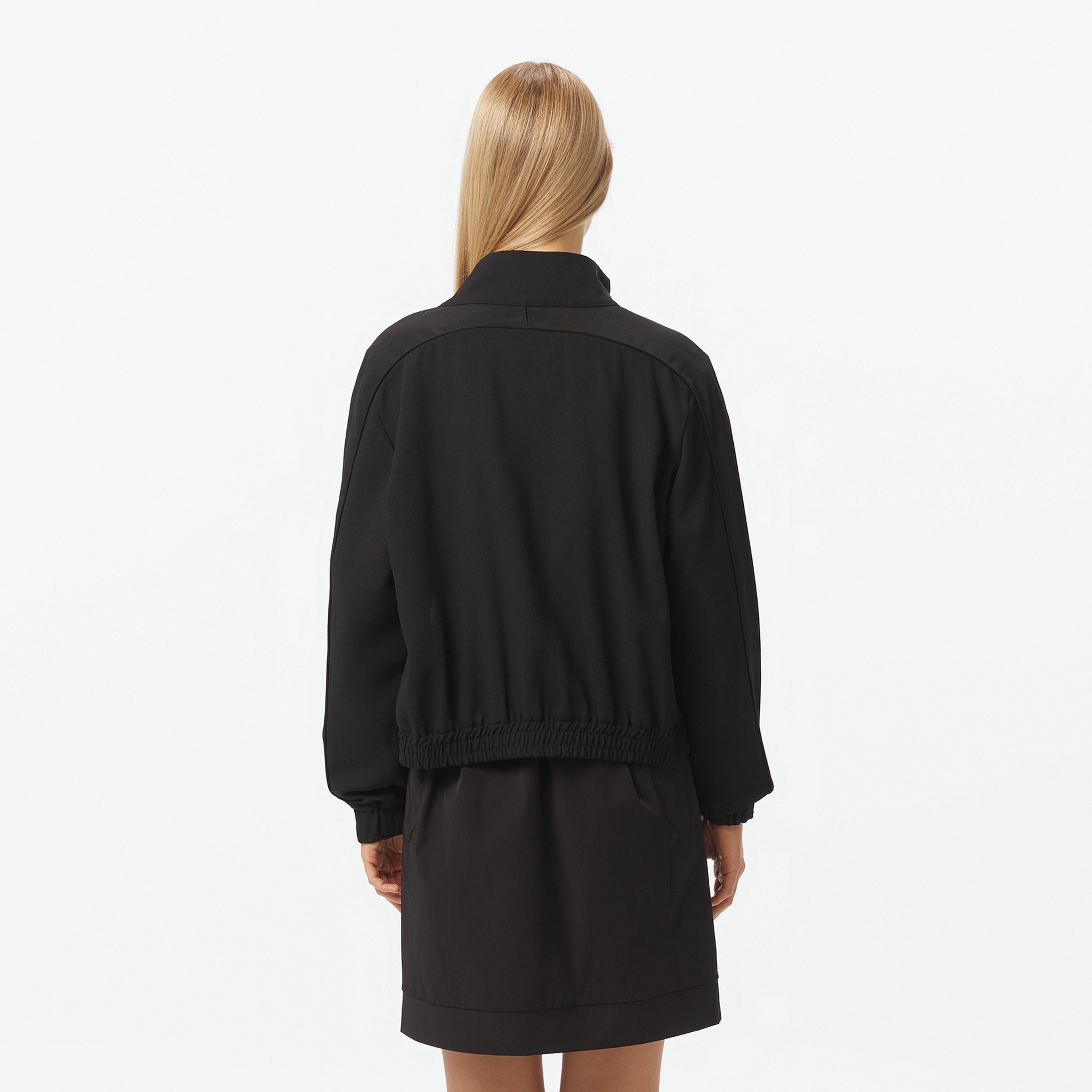 Kadın Regular Fit Fermuarlı Siyah Dış Gömlek