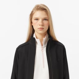 Kadın Regular Fit Fermuarlı Siyah Dış Gömlek Siyah