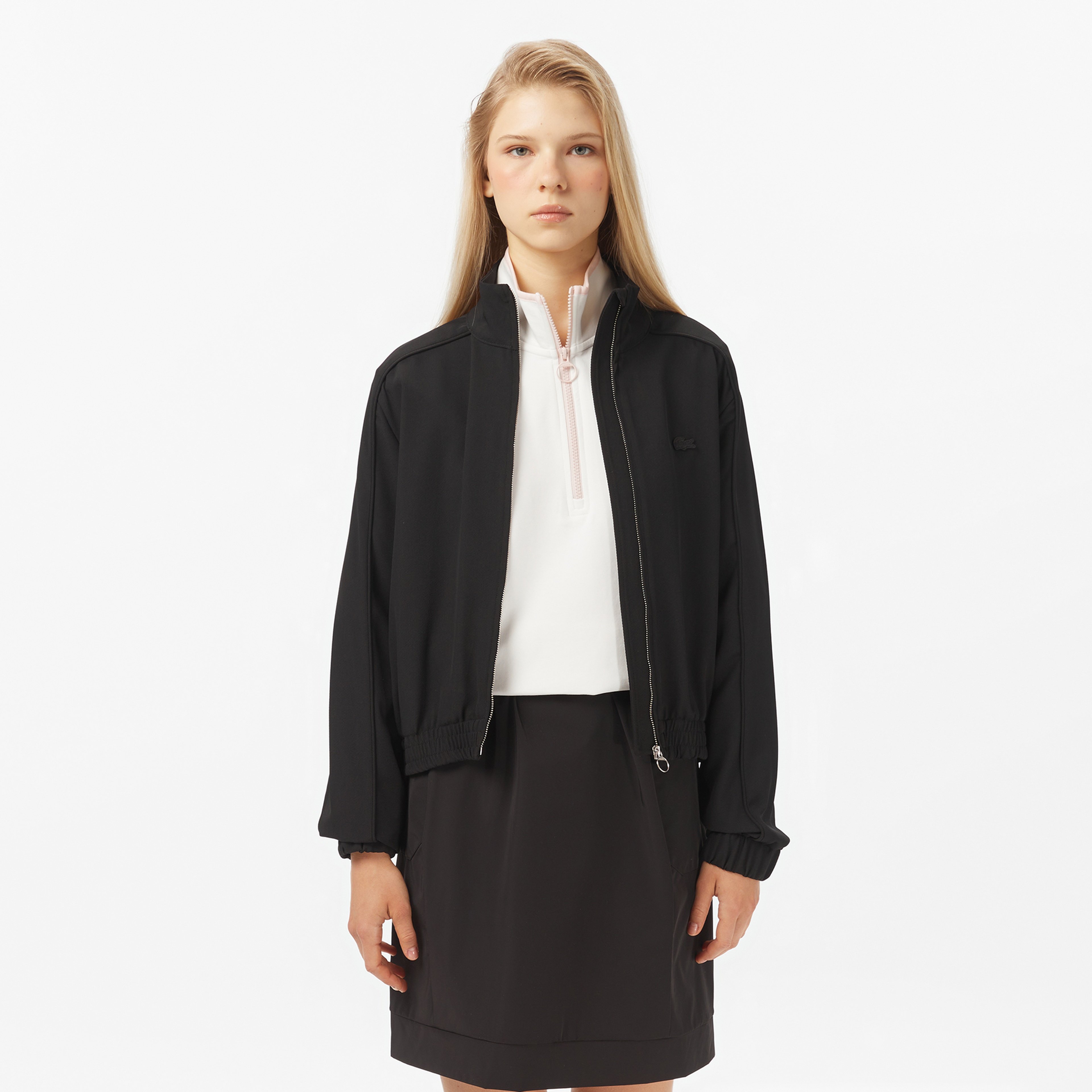 Kadın Regular Fit Fermuarlı Siyah Dış Gömlek