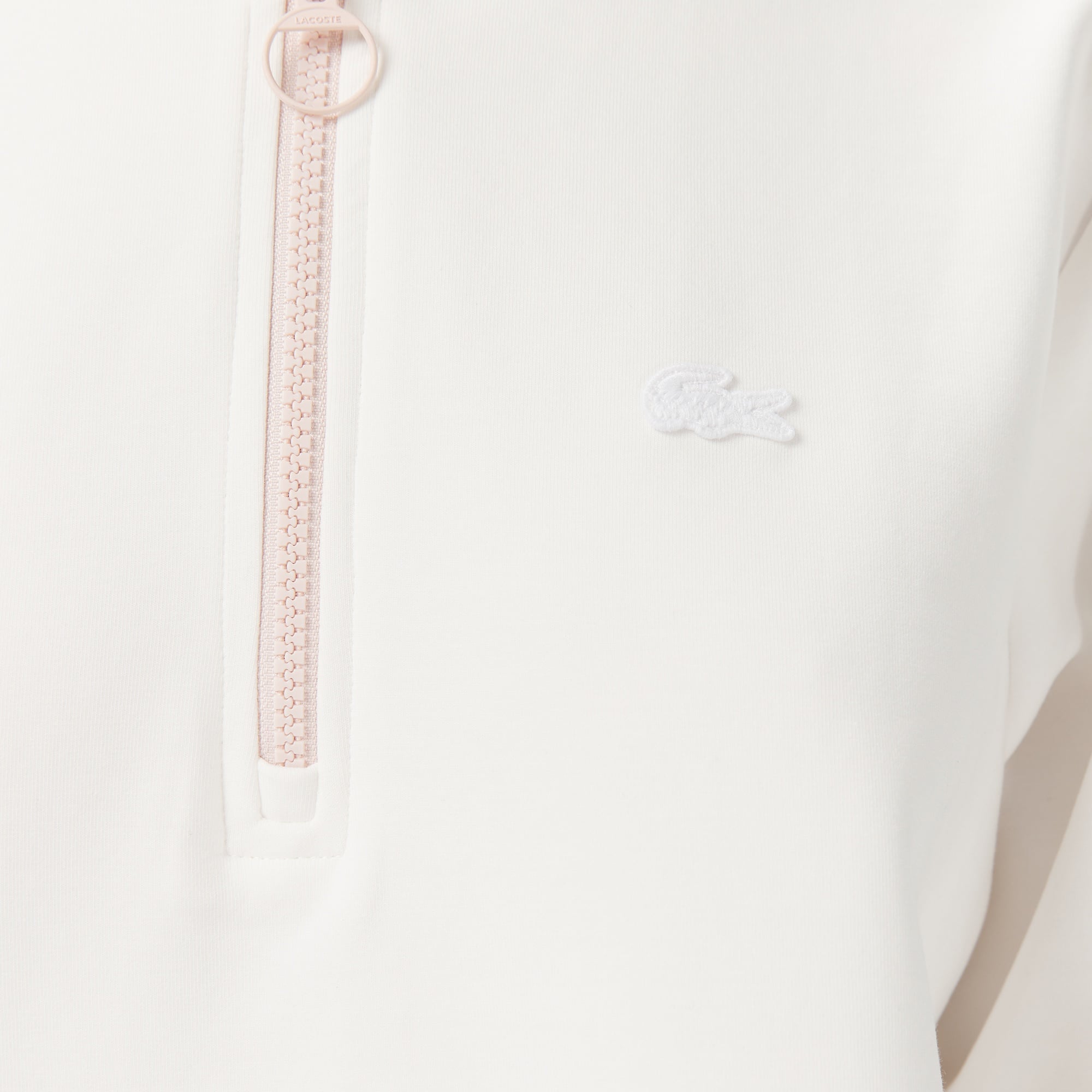 Kadın Regular Fit Yarım Fermuarlı Beyaz Sweatshirt