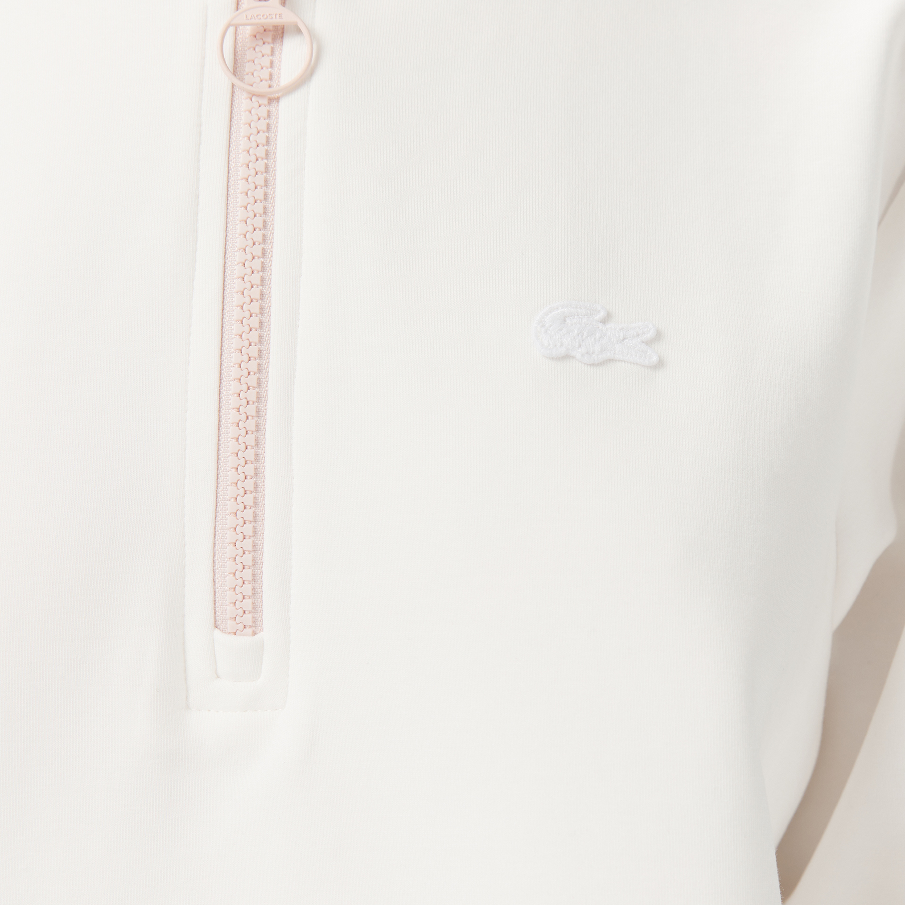 Kadın Regular Fit Yarım Fermuarlı Beyaz Sweatshirt