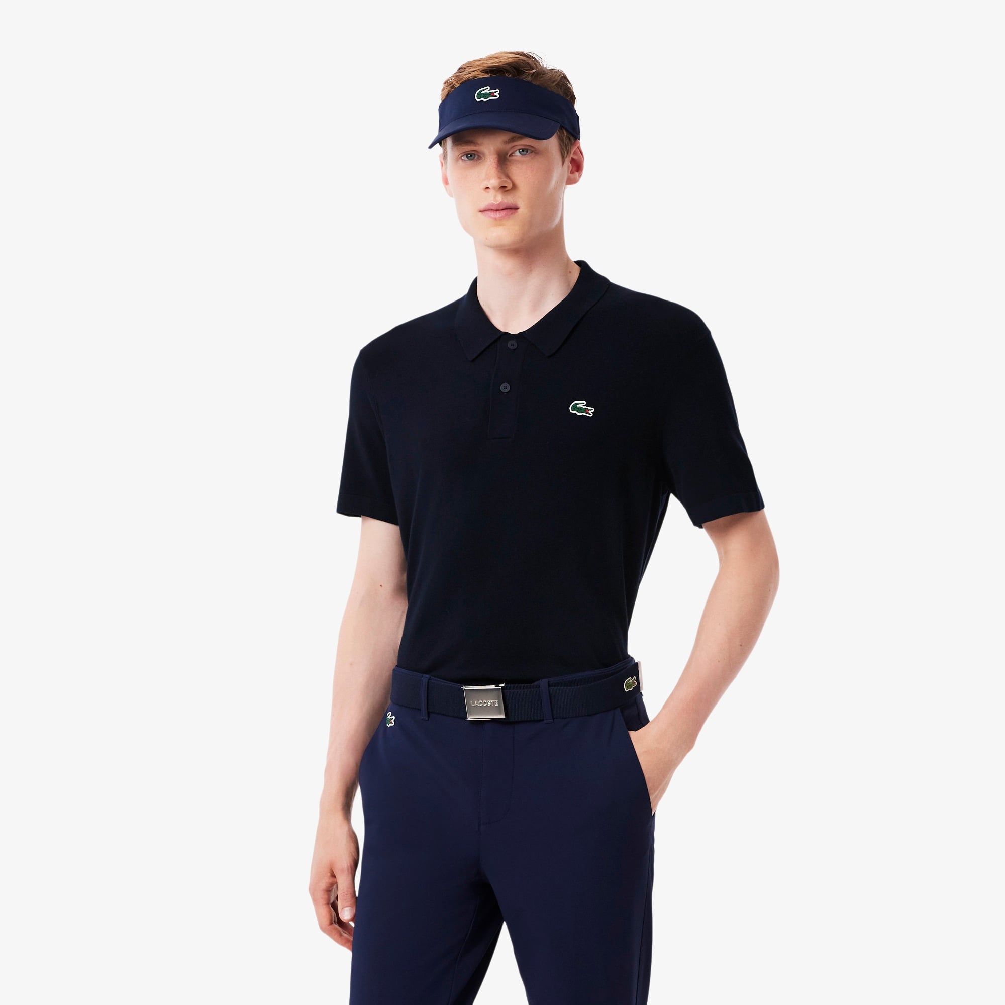 Erkek Classic Fit Kısa Kollu Polo Yaka Lacivert Triko