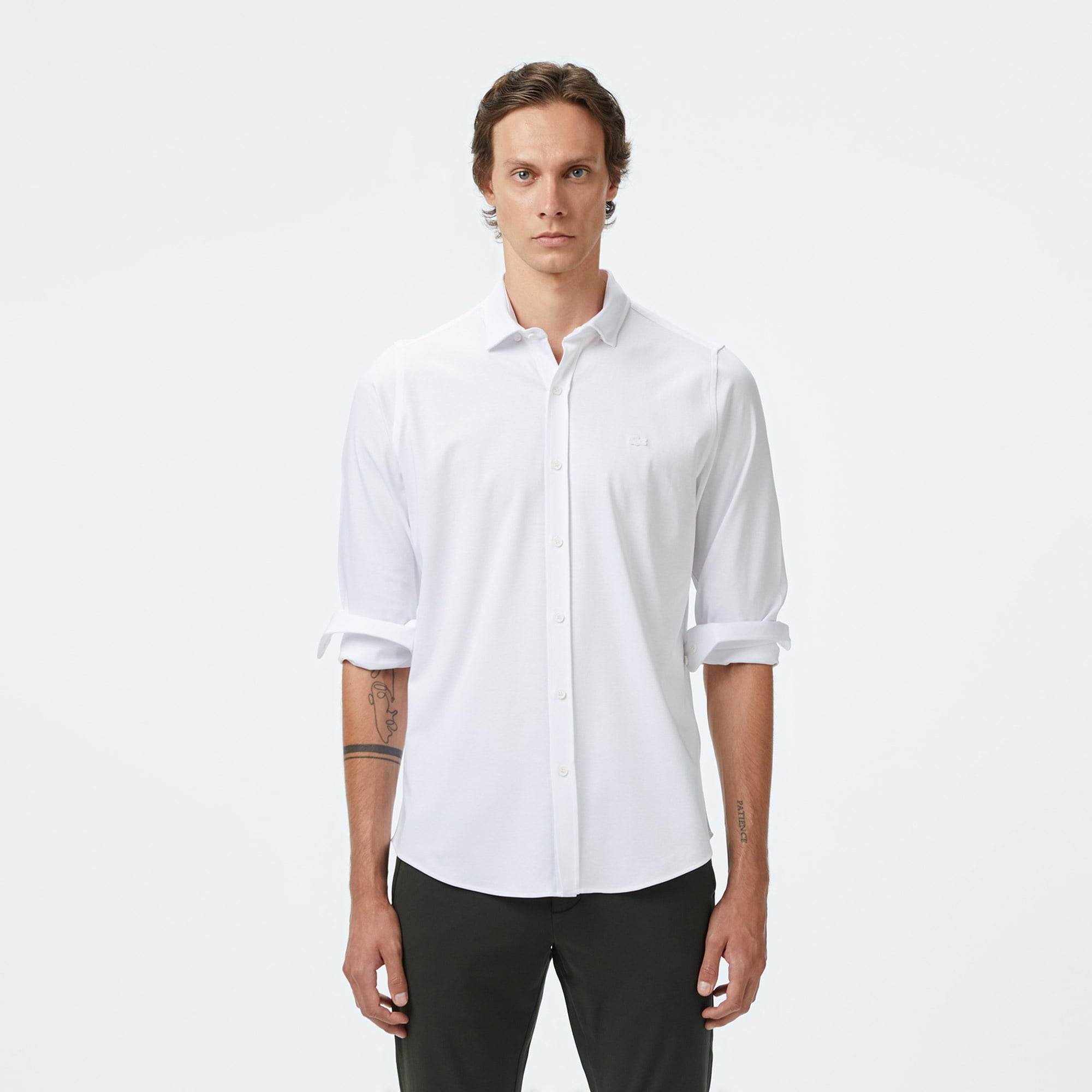 Erkek Slim Fit Beyaz Gömlek