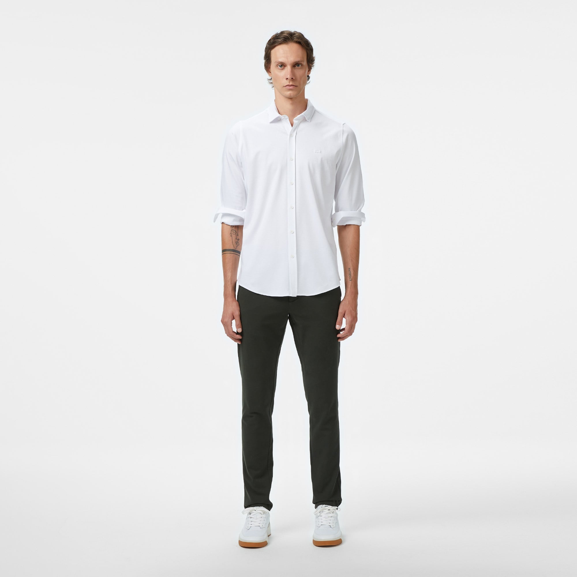 Erkek Slim Fit Beyaz Gömlek