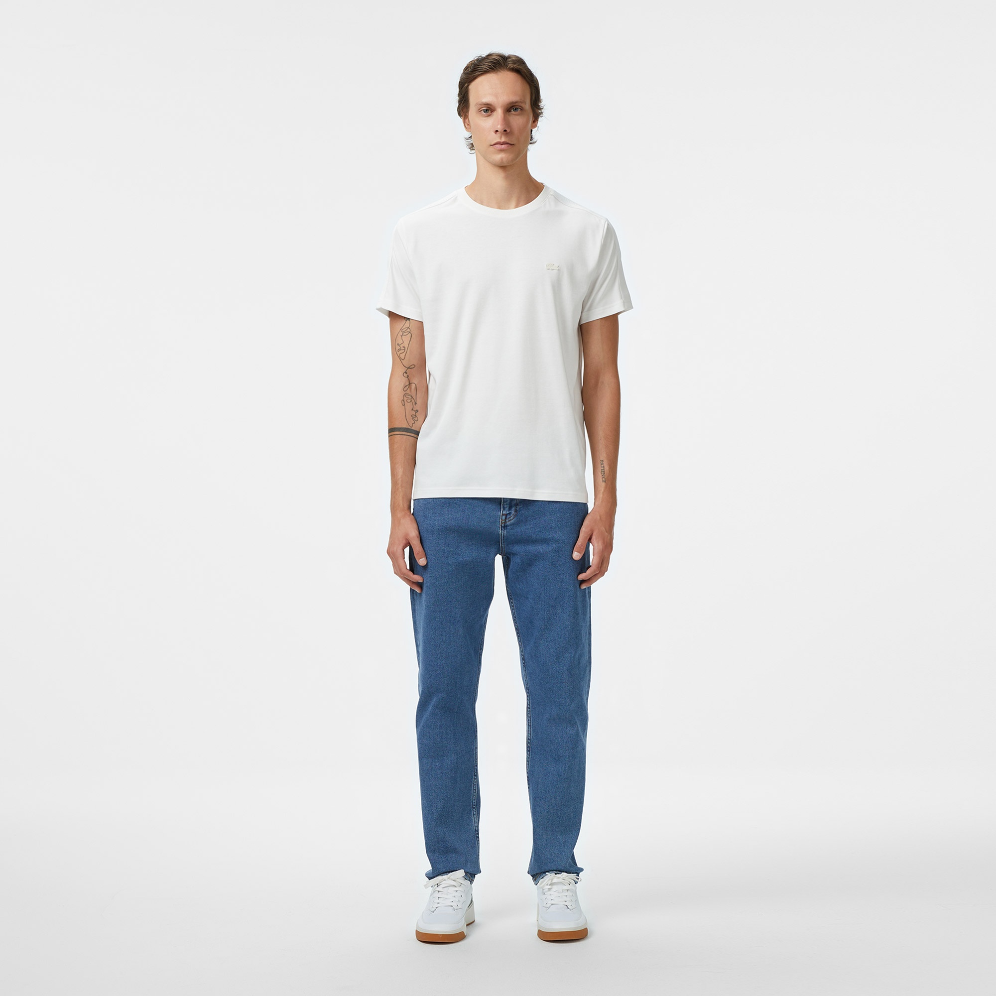 Erkek Regular Fit Bisiklet Yaka Beyaz T-Shirt