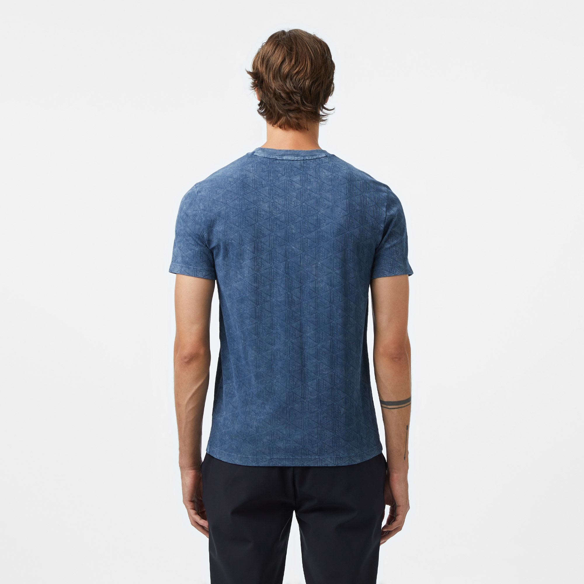 Lacoste Erkek Regular Fit Bisiklet Yaka Monogram Lacivert T-Shirt
