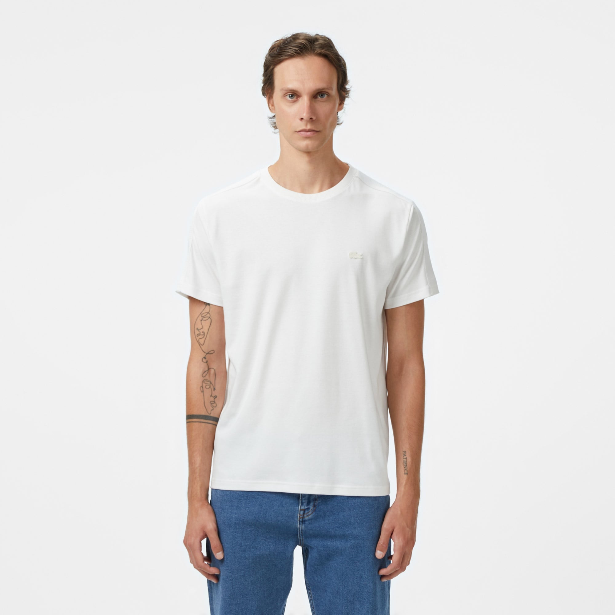 Erkek Regular Fit Bisiklet Yaka Beyaz T-Shirt