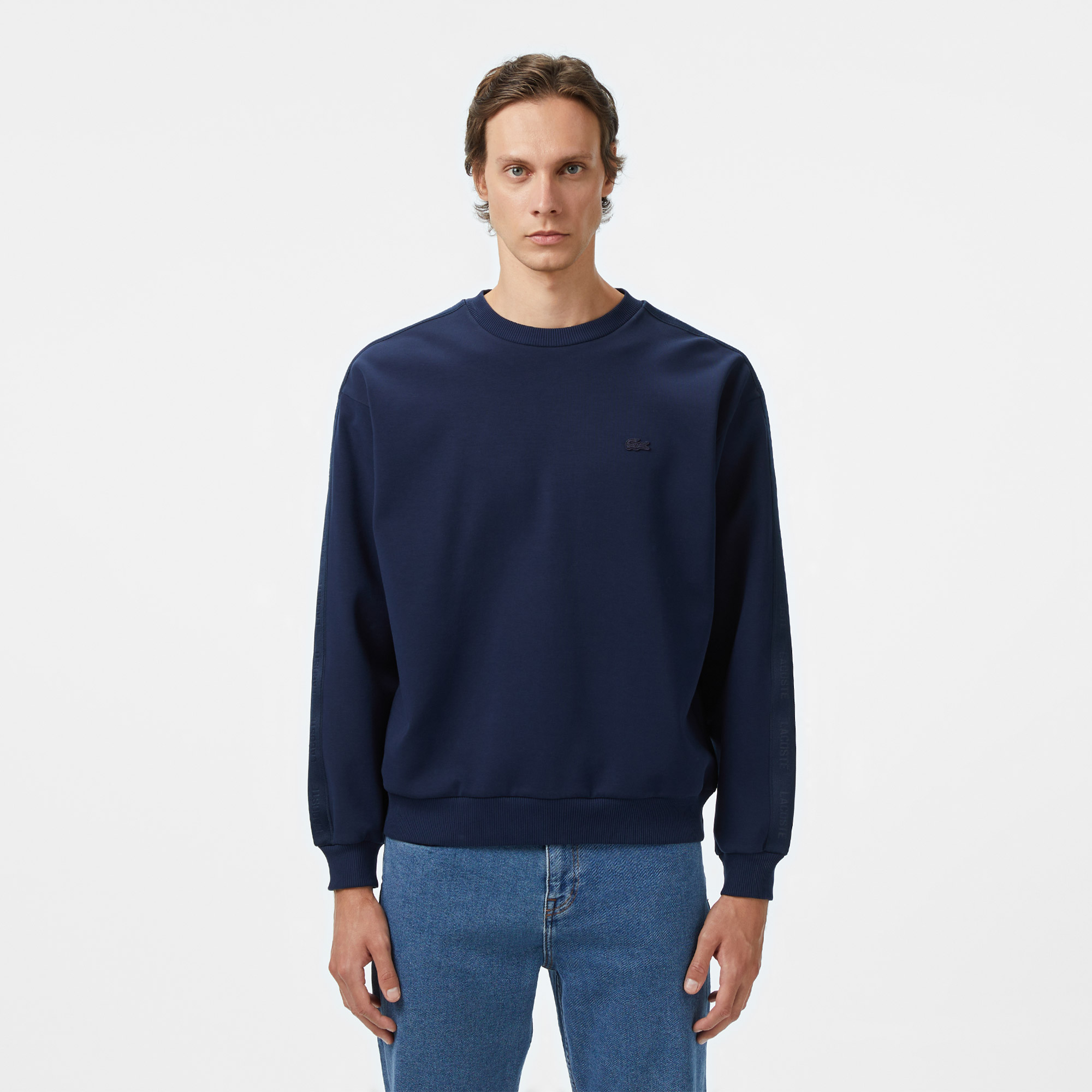 Erkek Relaxed Fit Bisiklet Yaka Lacivert Sweatshirt SH2605.166