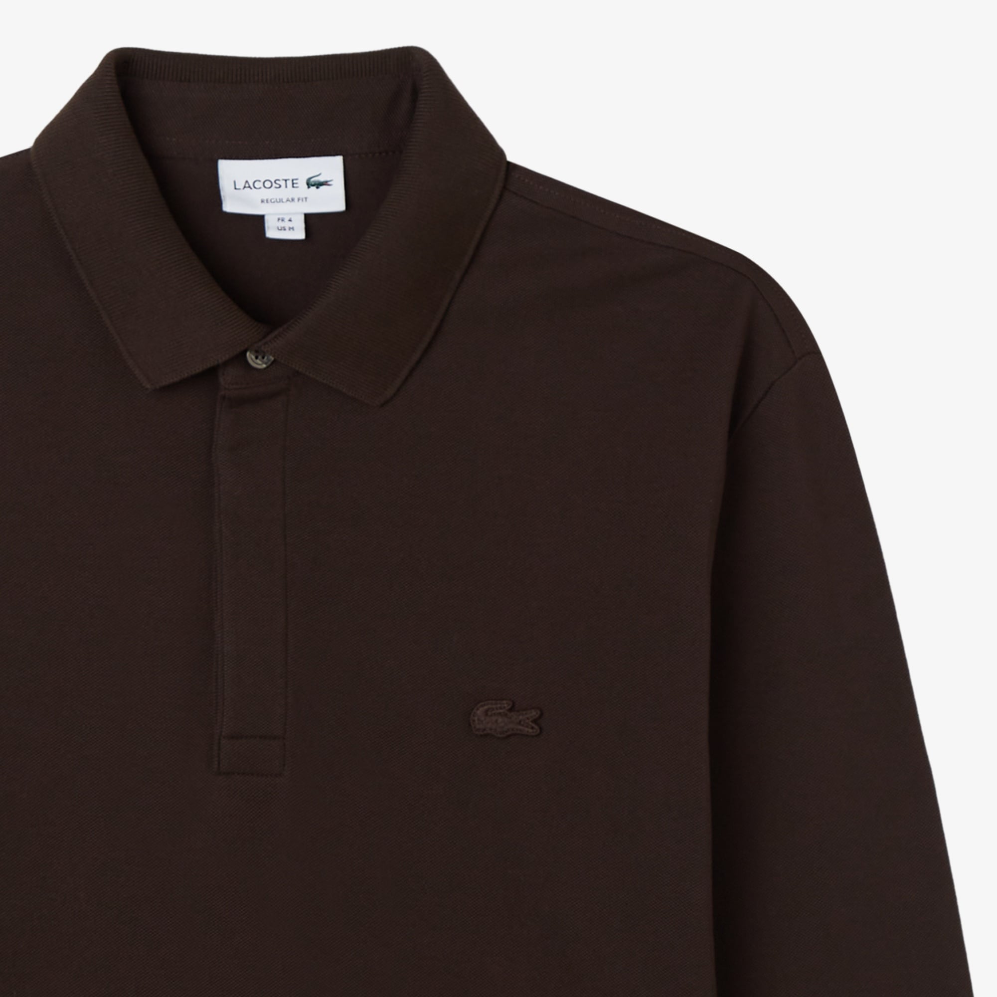 Erkek Regular Fit Uzun Kollu Kahverengi Paris Polo