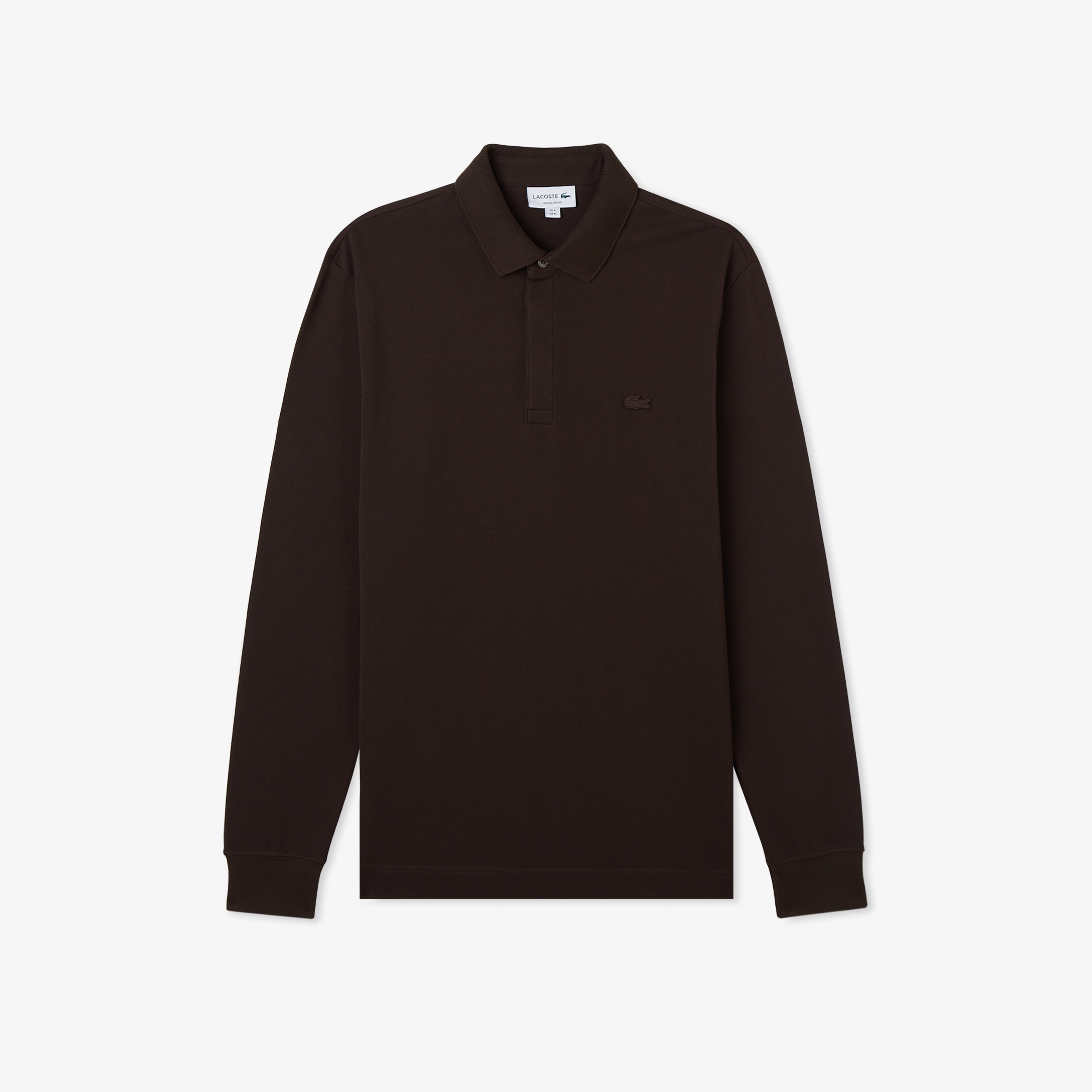 Erkek Regular Fit Uzun Kollu Kahverengi Paris Polo